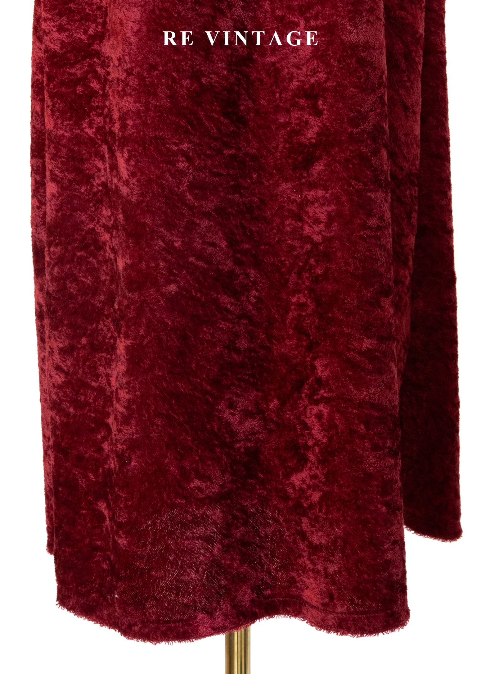 紅酒短絨火辣光澤長洋裝5