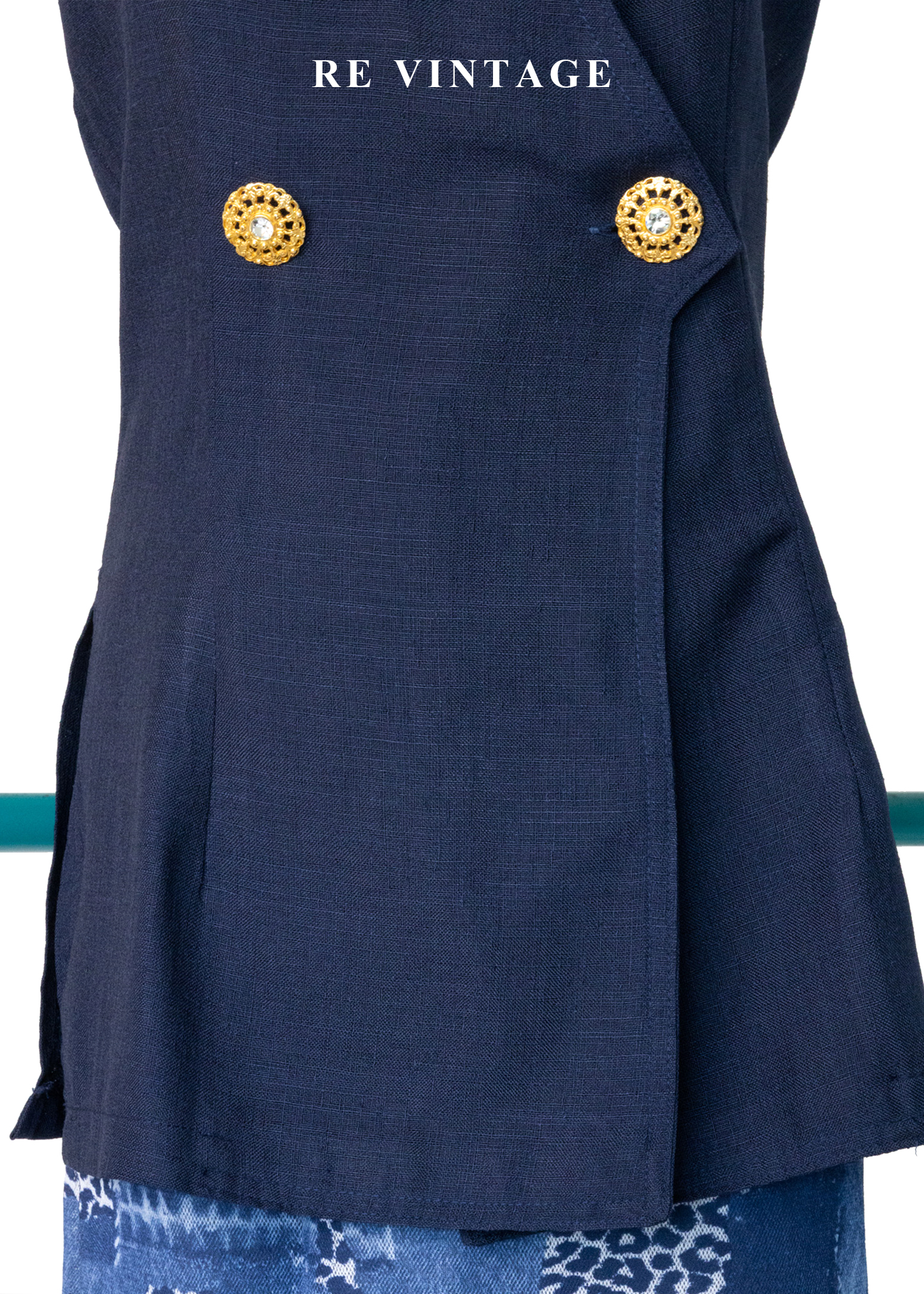 質感單品 - Navy Tailored Vest 金光雙排釦挖背背心4