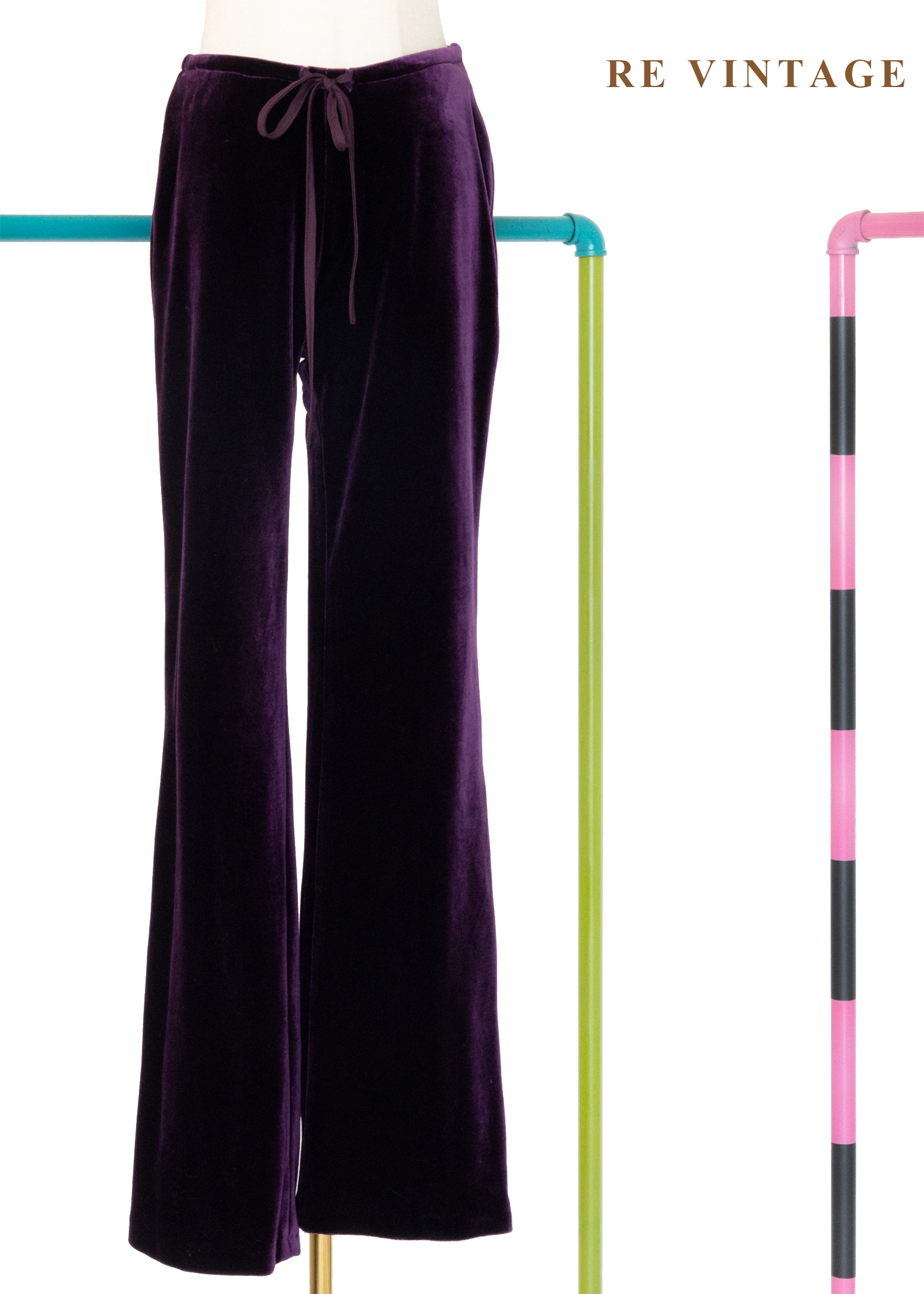 秋冬必備單品 - 優雅修長深紫色絨布美褲（23-26"）