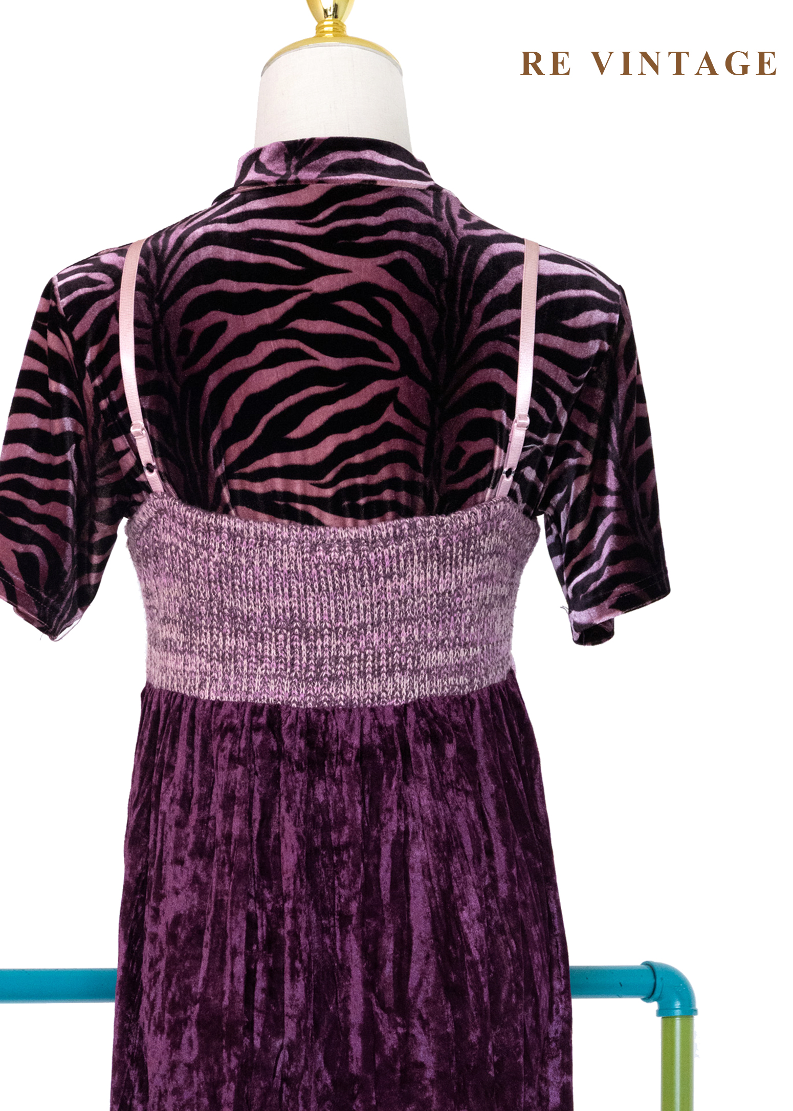 暗夜蝴蝶迷幻紫絨布蕾絲小洋裝13