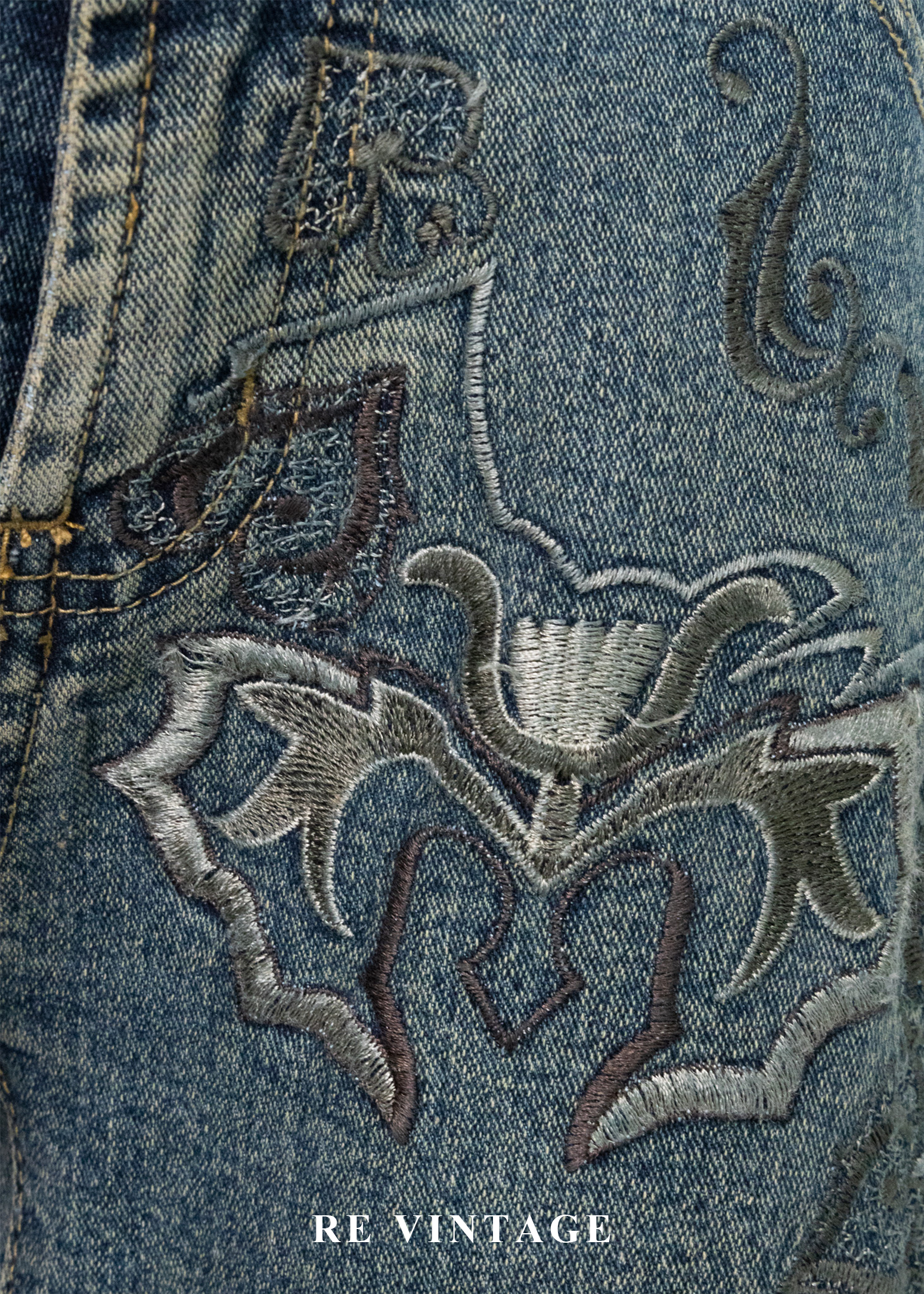 塞納河畔浪漫刺繡牛仔褲(25")7
