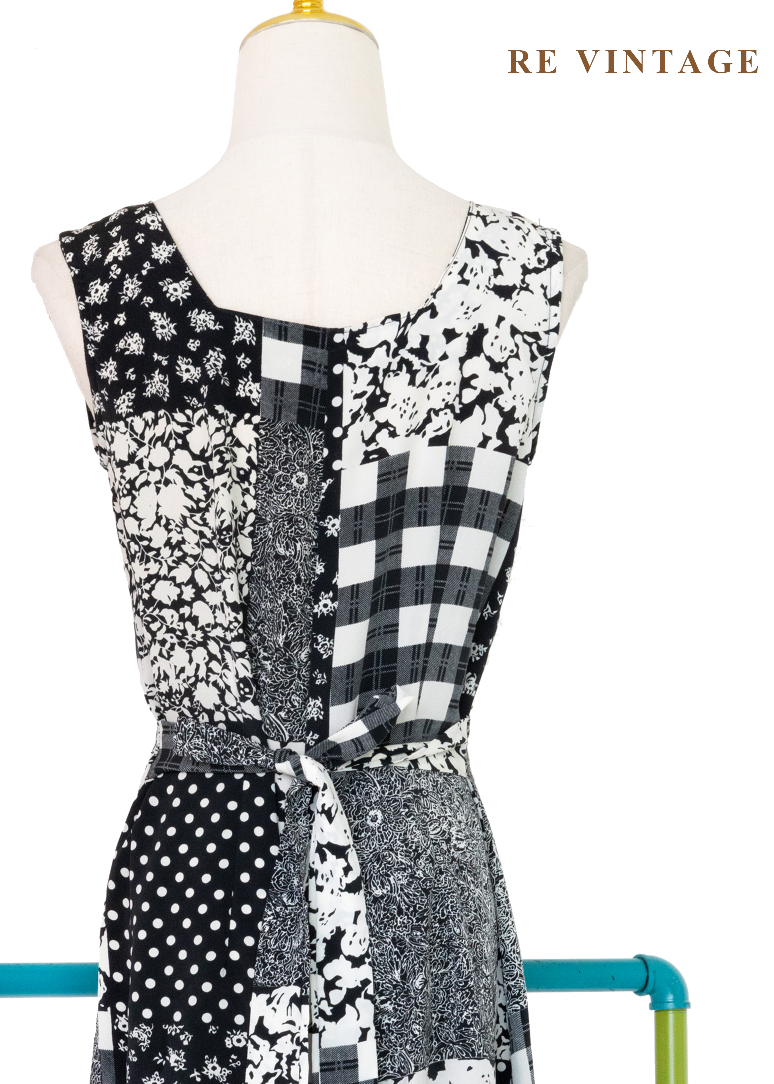 黑白故事拼圖 Patchwork 連身褲15