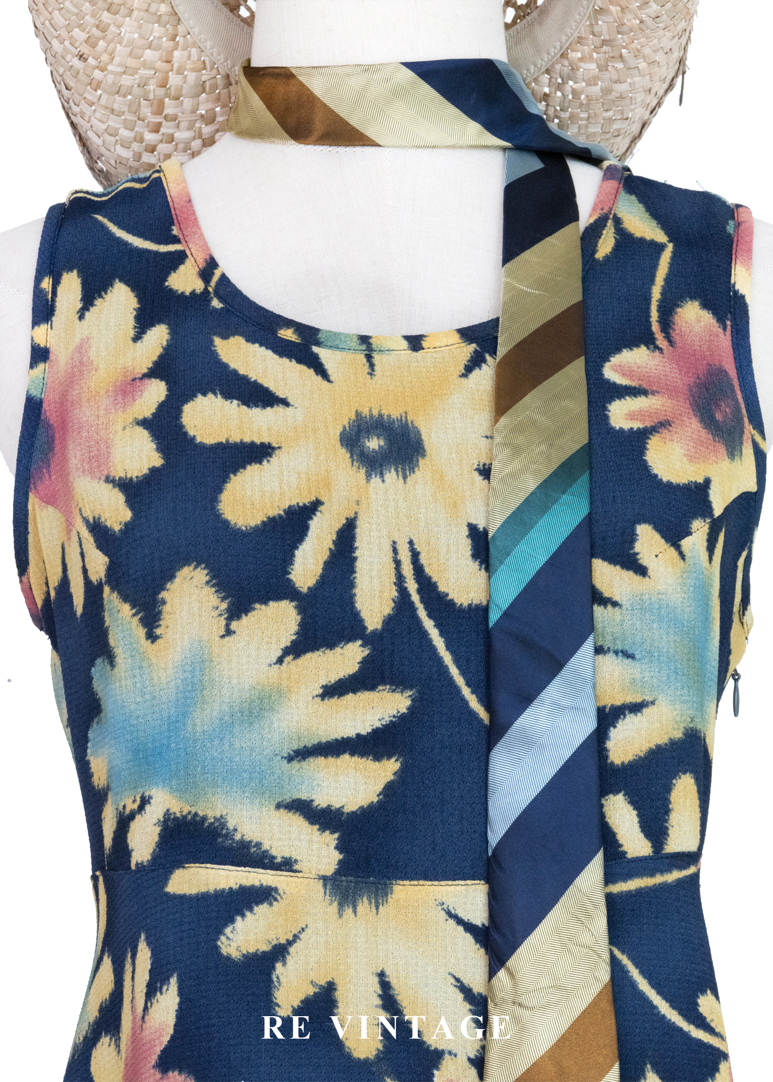 仲夏夜的向日葵 - 摩登大花印花洋裝7