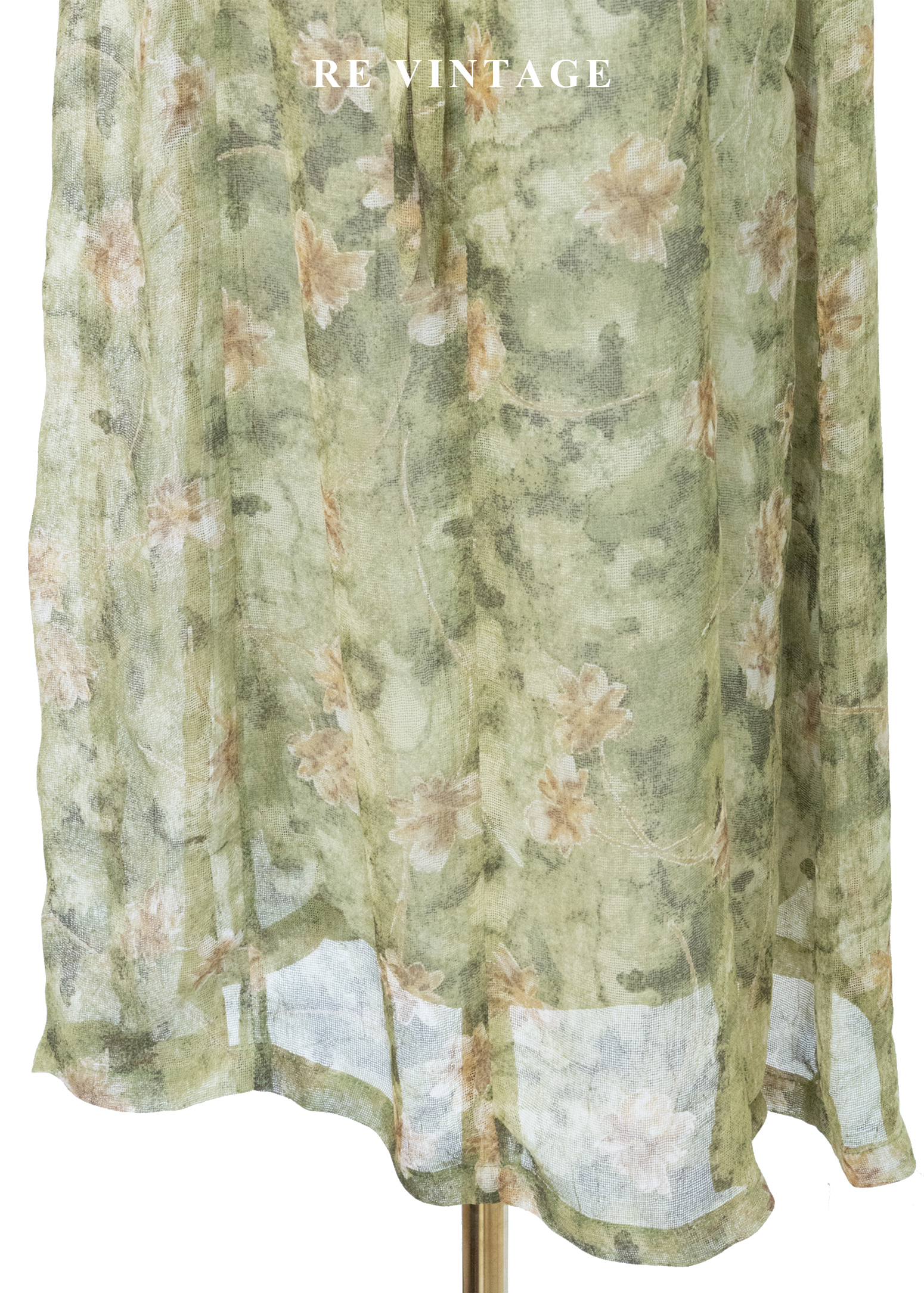 翠谷幽蘭渲染綠碎花長洋裝11