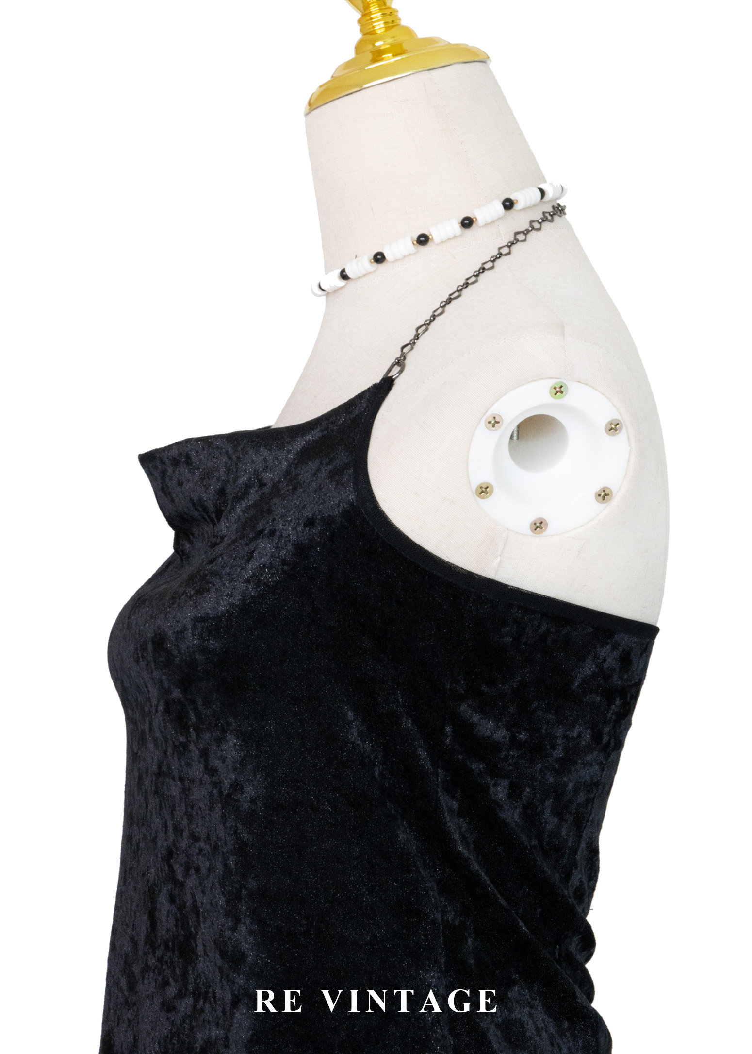 質感單品 - 繞頸絨布露背背心7