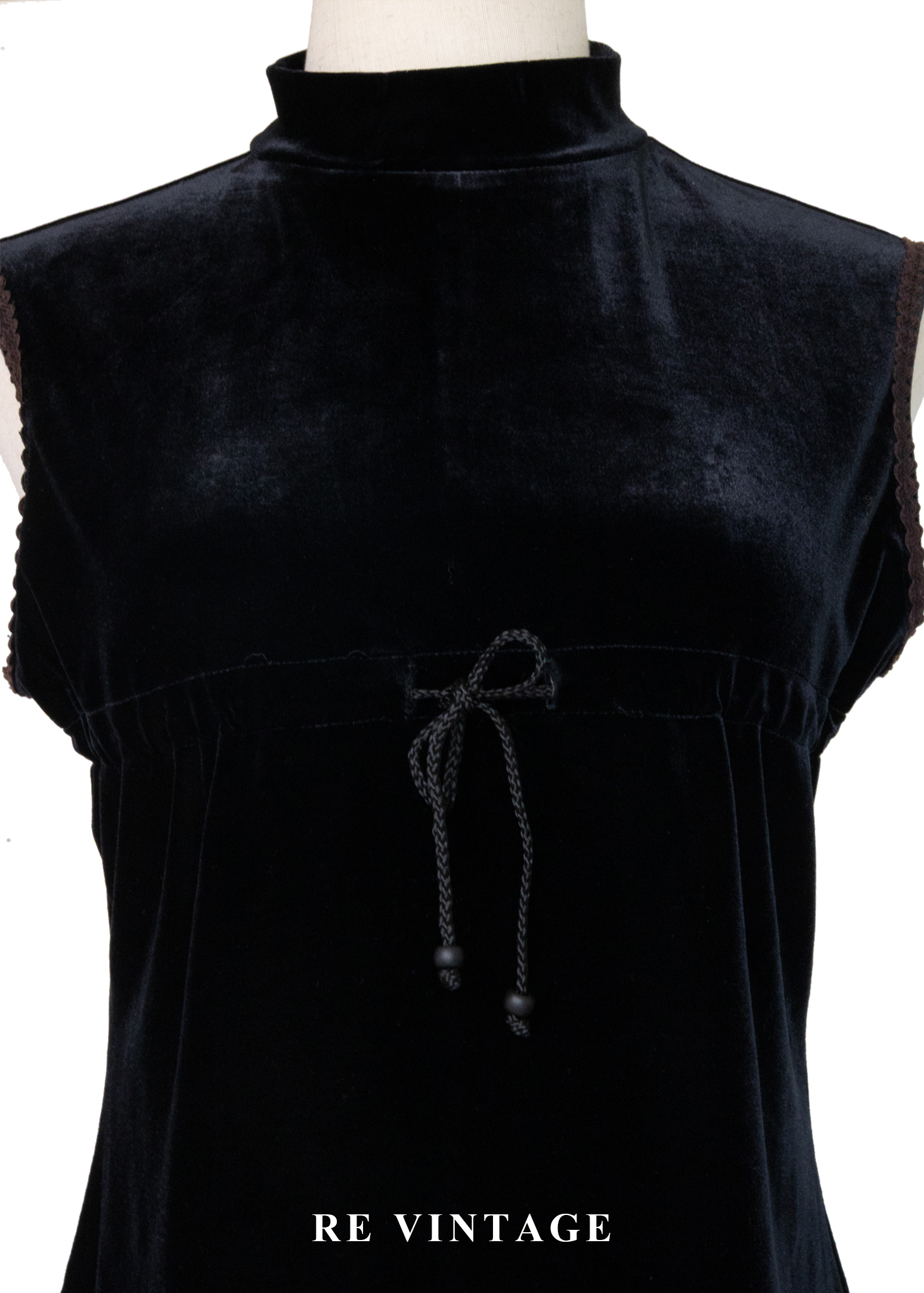 質感單品 - 優雅絨布抽繩緞帶背心3