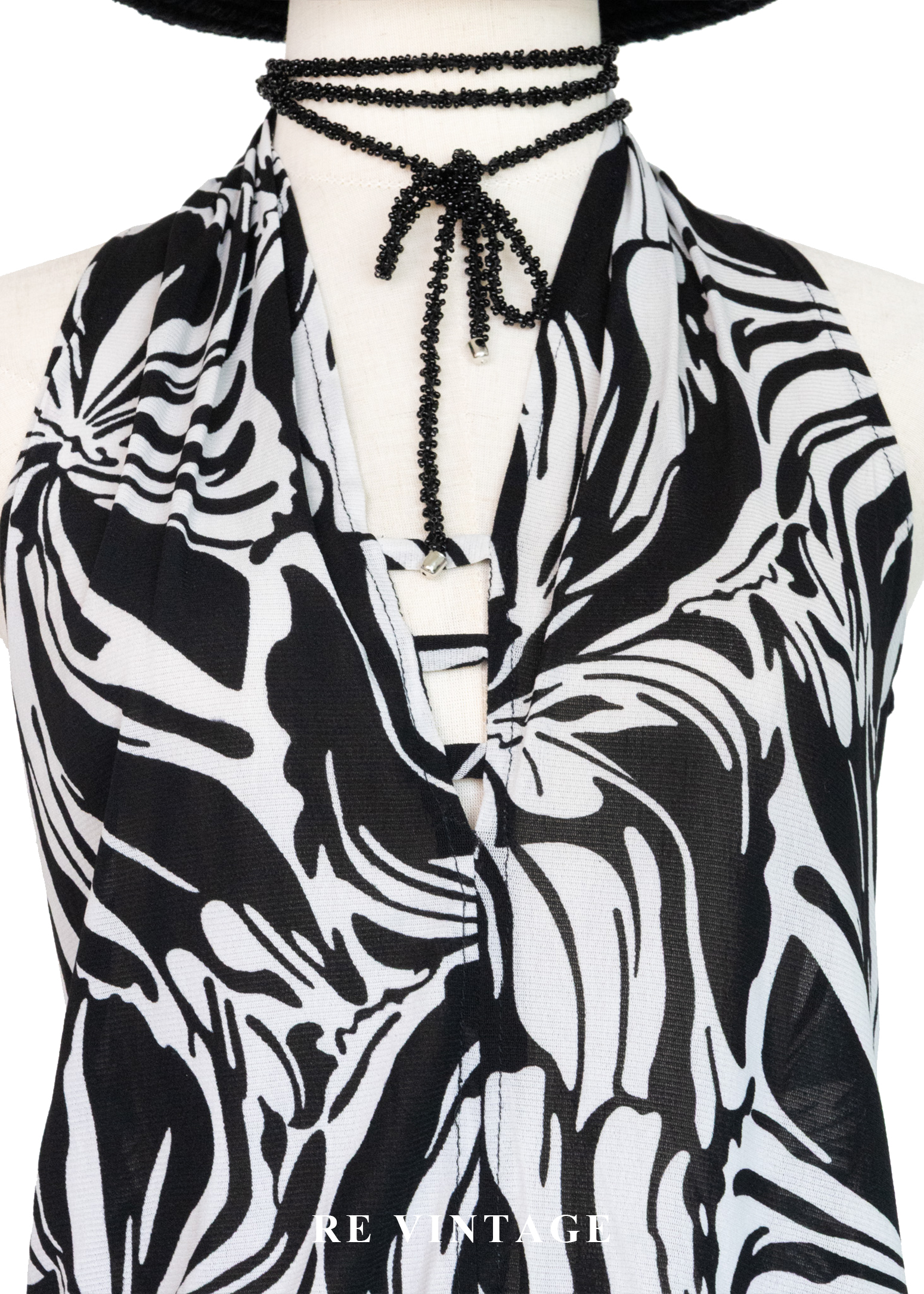 黑白流動藝術繞頸背心3