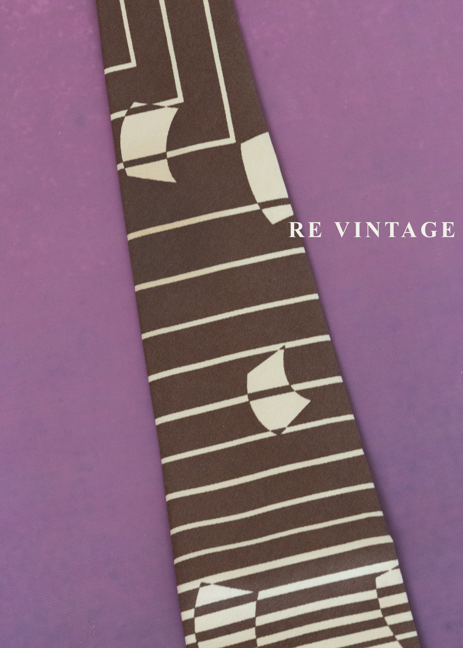 咖啡色的結構迷宮領帶7