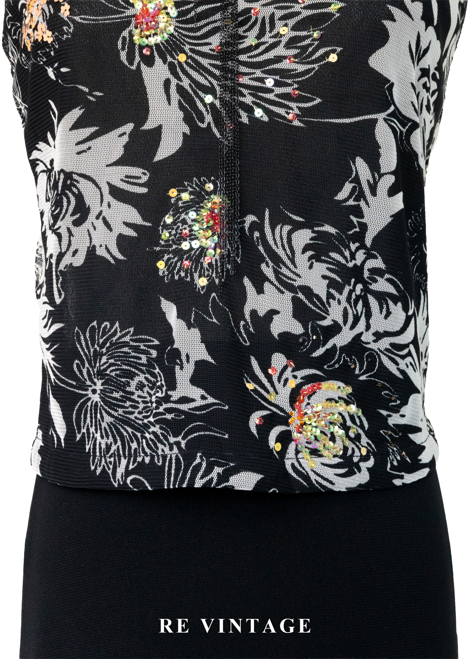 繁花餘燼 -亮片花卉透膚背心4