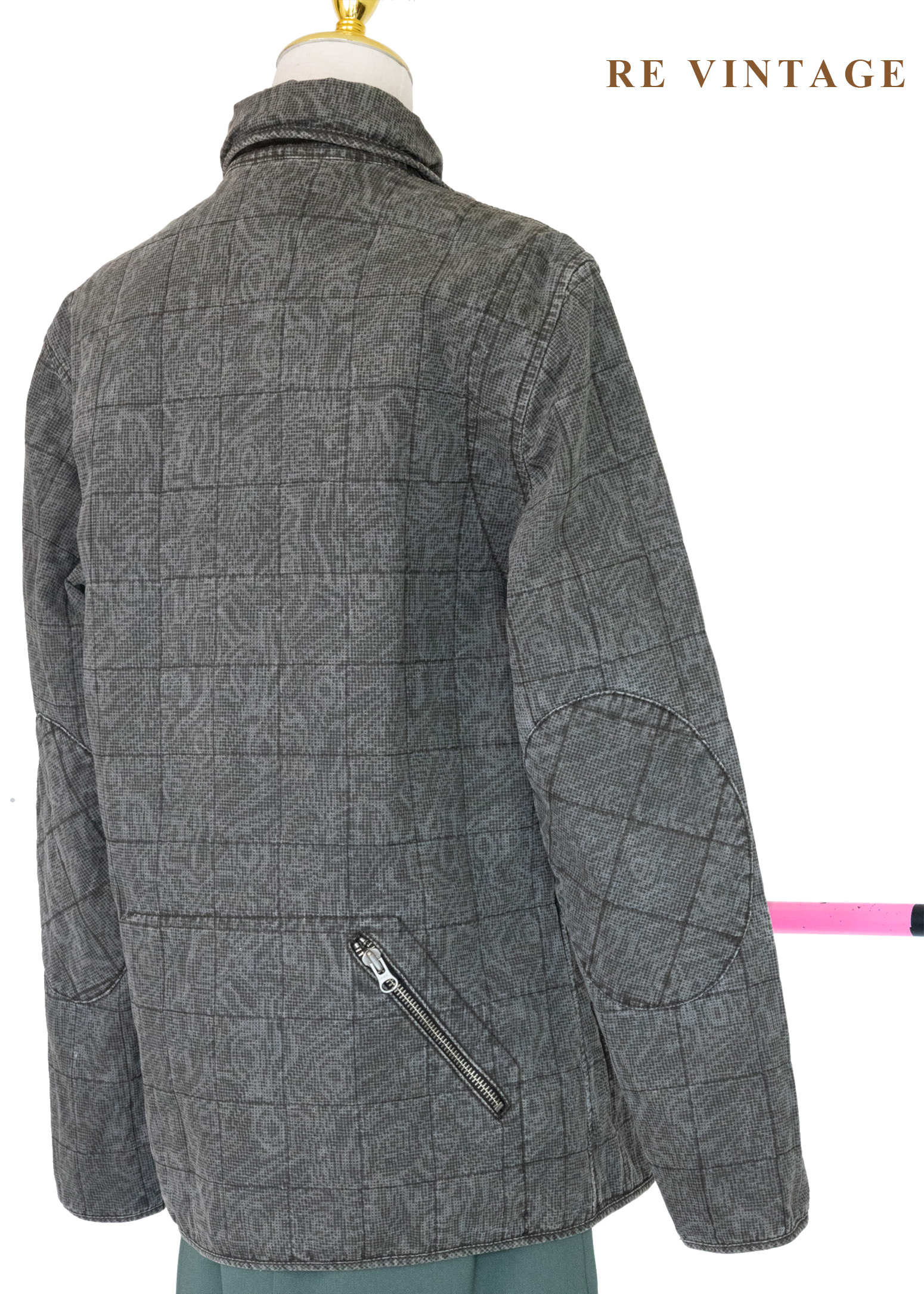 重磅水洗迷幻格紋硬挺夾克10