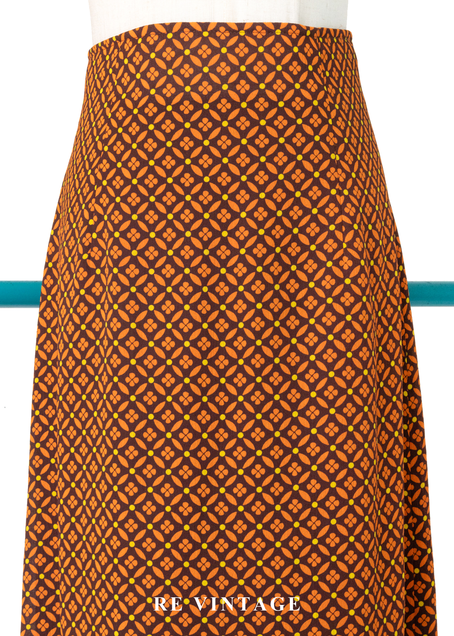 菱格小花奶酥派長裙(25")3