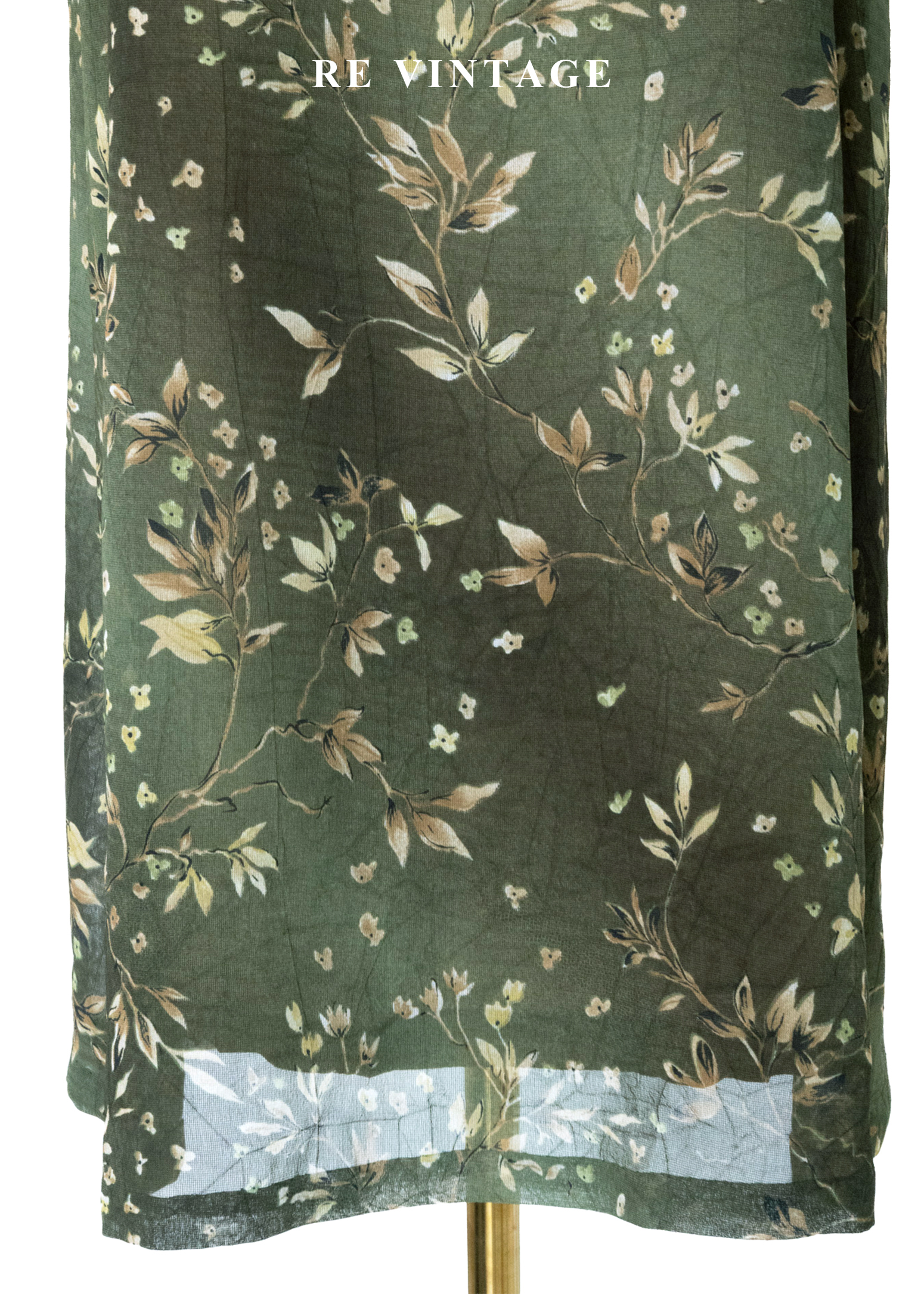 暮色森林復古苔蘚綠無袖長洋裝4