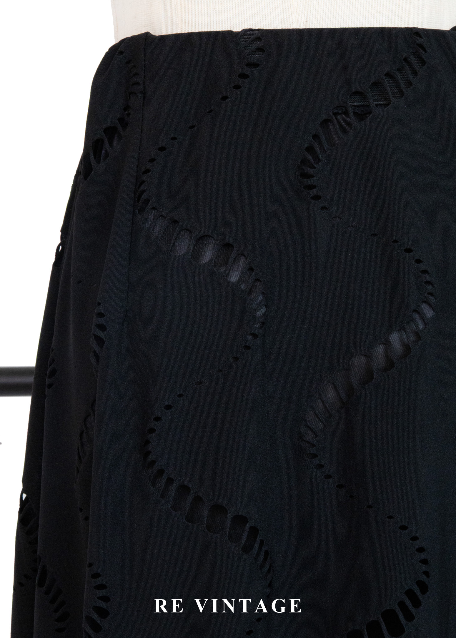 波浪透視極簡黑長裙(23-26")10