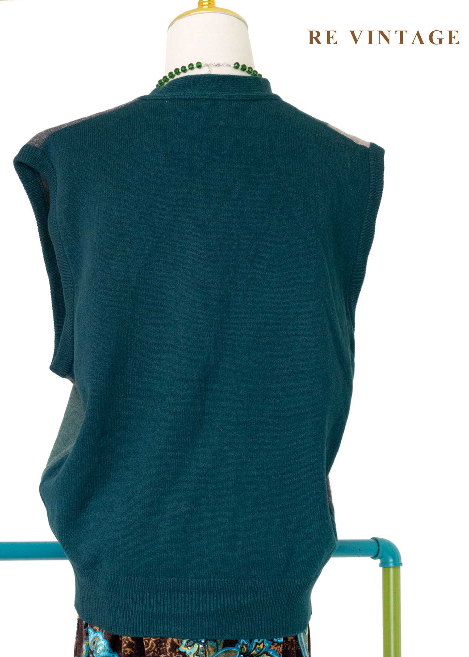 色塊跳動節奏毛料針織背心8