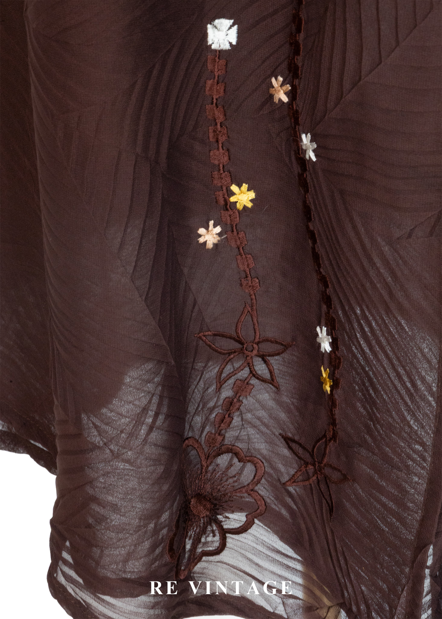 煙燻棕交錯壓印紋理細肩帶長洋裝6