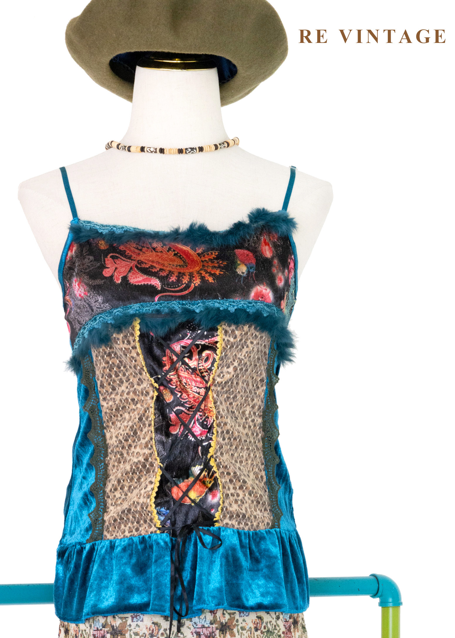 Myth &Leopard細肩帶絨布背心