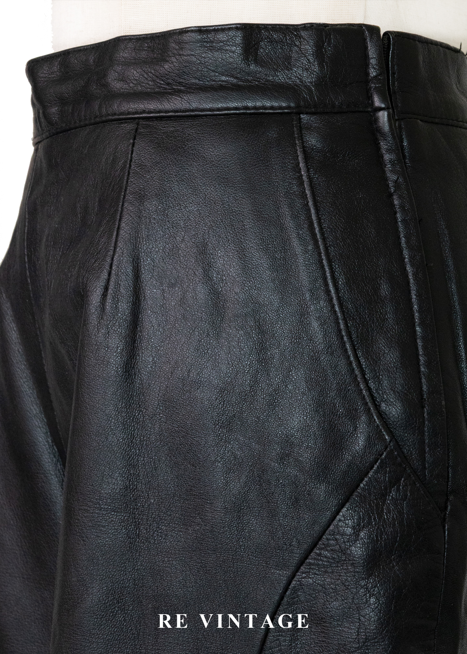 質感單品 - 中古紳士帥氣皮革長褲(27")8