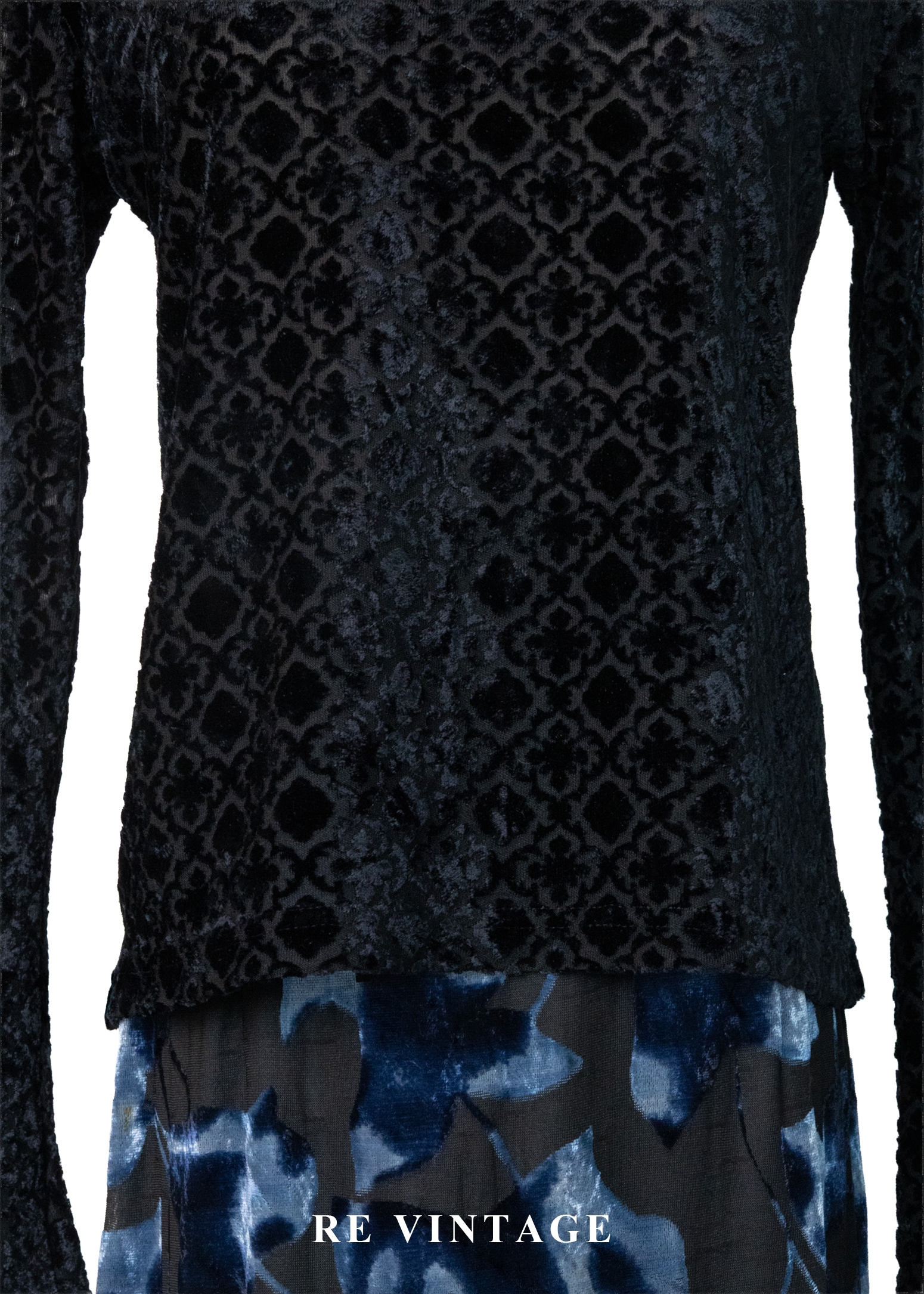 法國製 - 古典壓紋燒絨上衣4