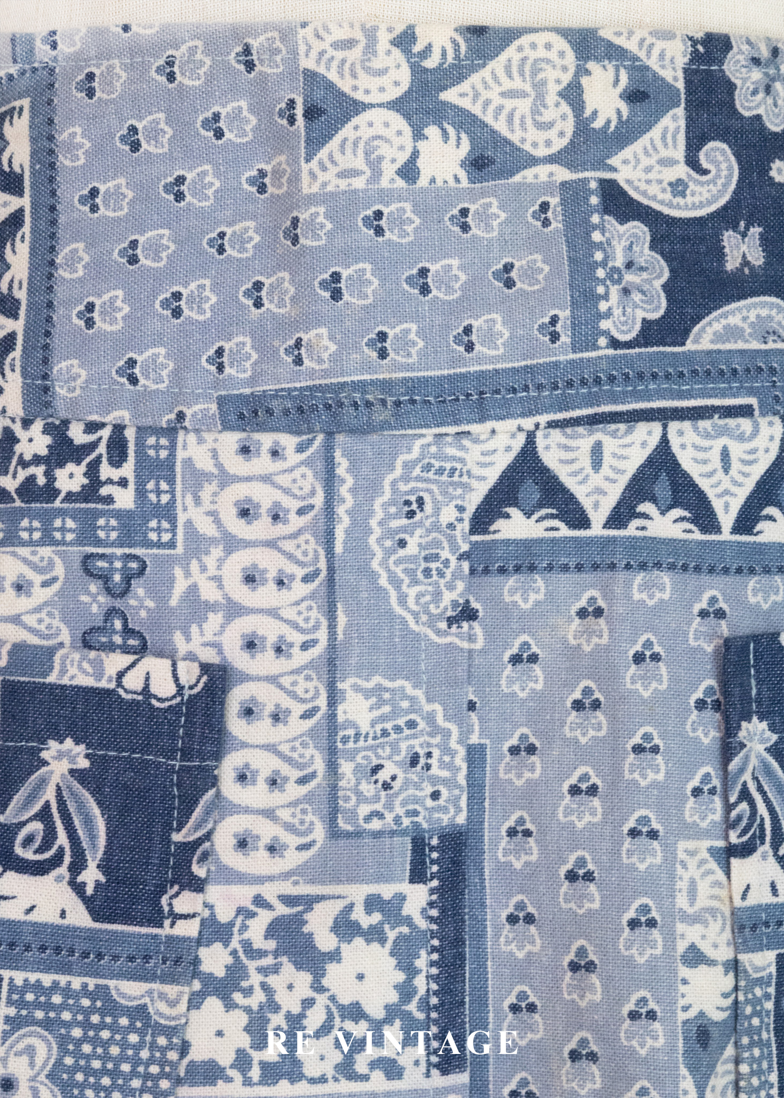 蔚藍海岸的拼貼記憶圖騰短裙(24")11