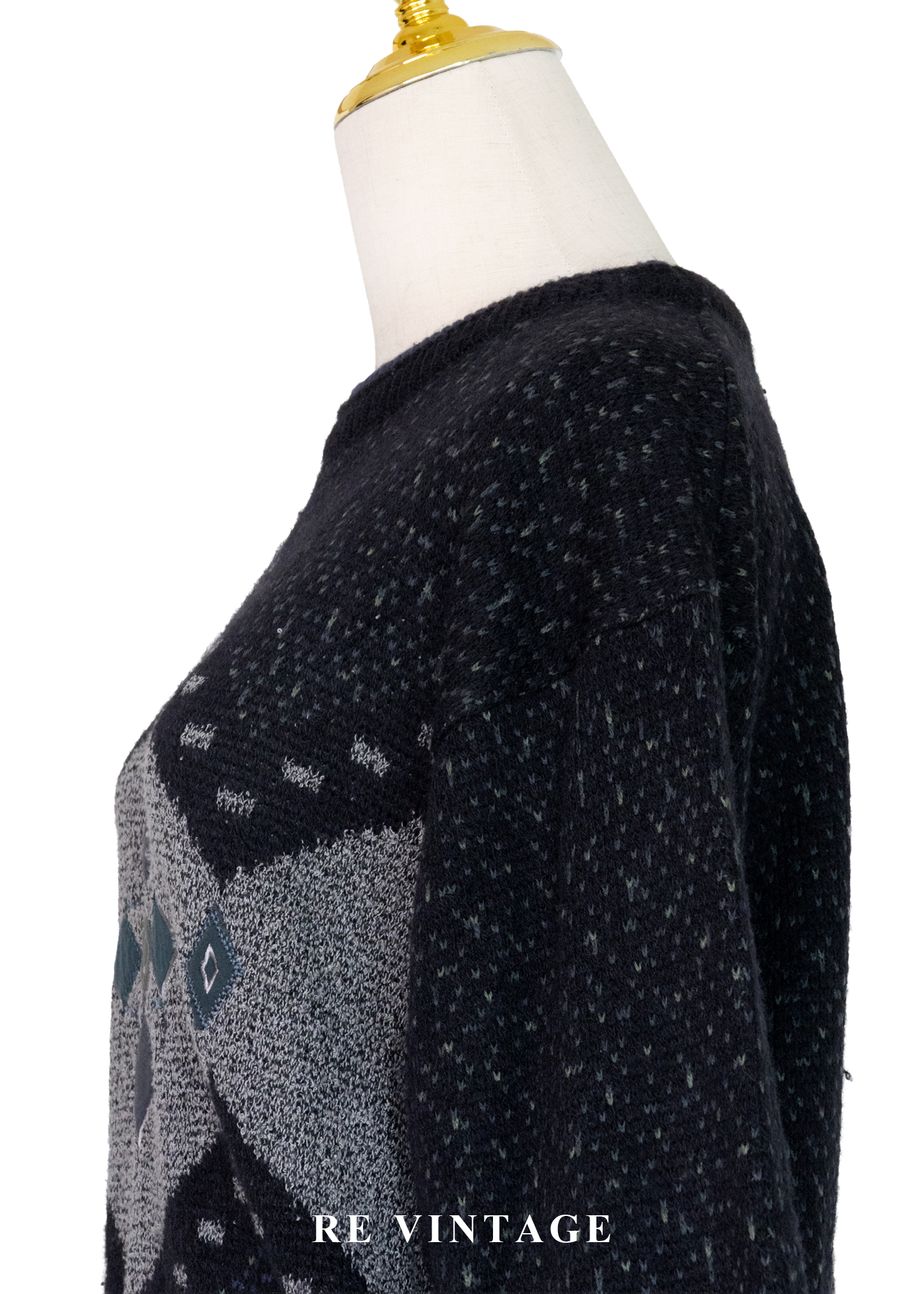 冰晶圖騰灰藍色針織毛衣6