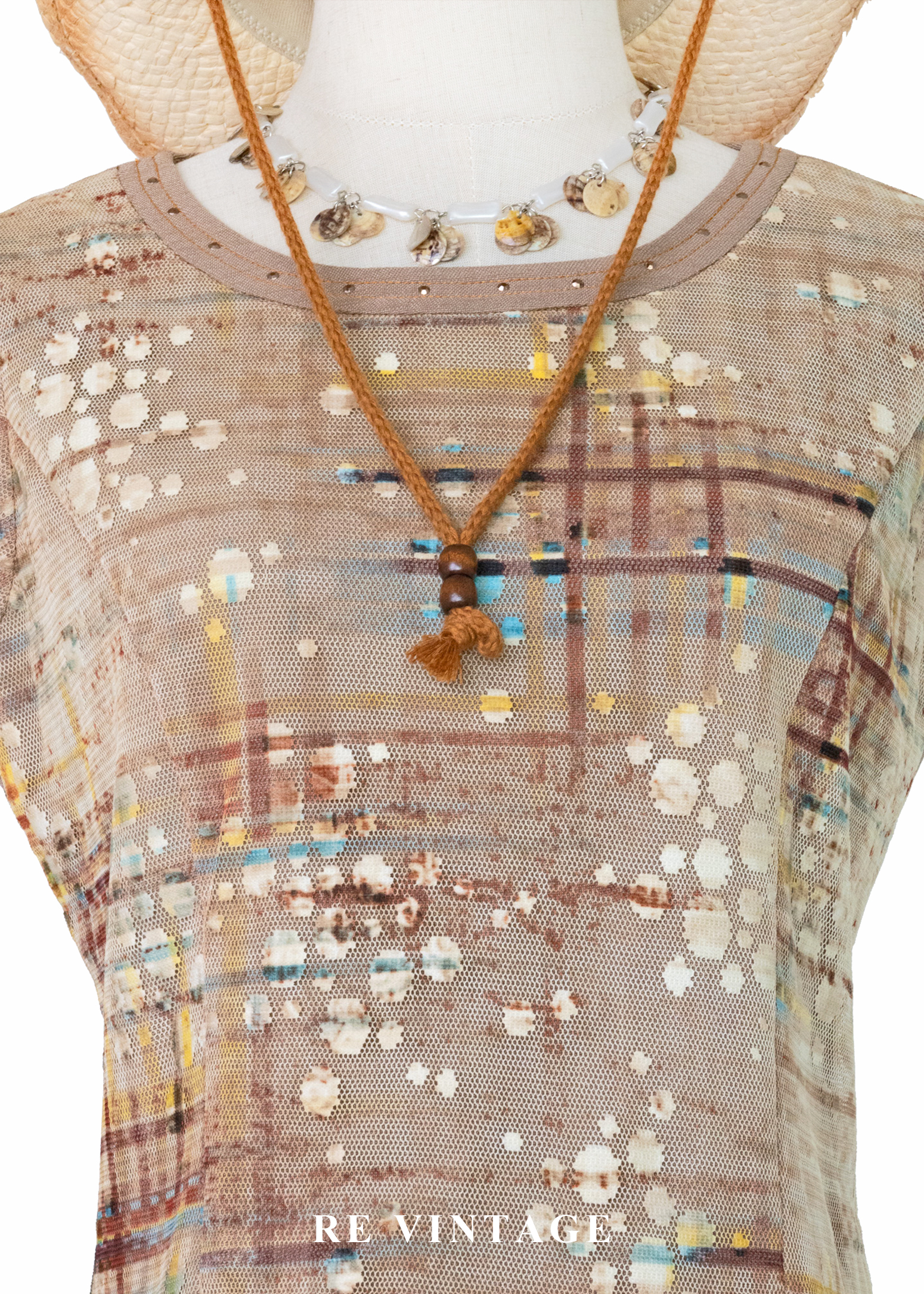 彩漆霧光格紋背心3