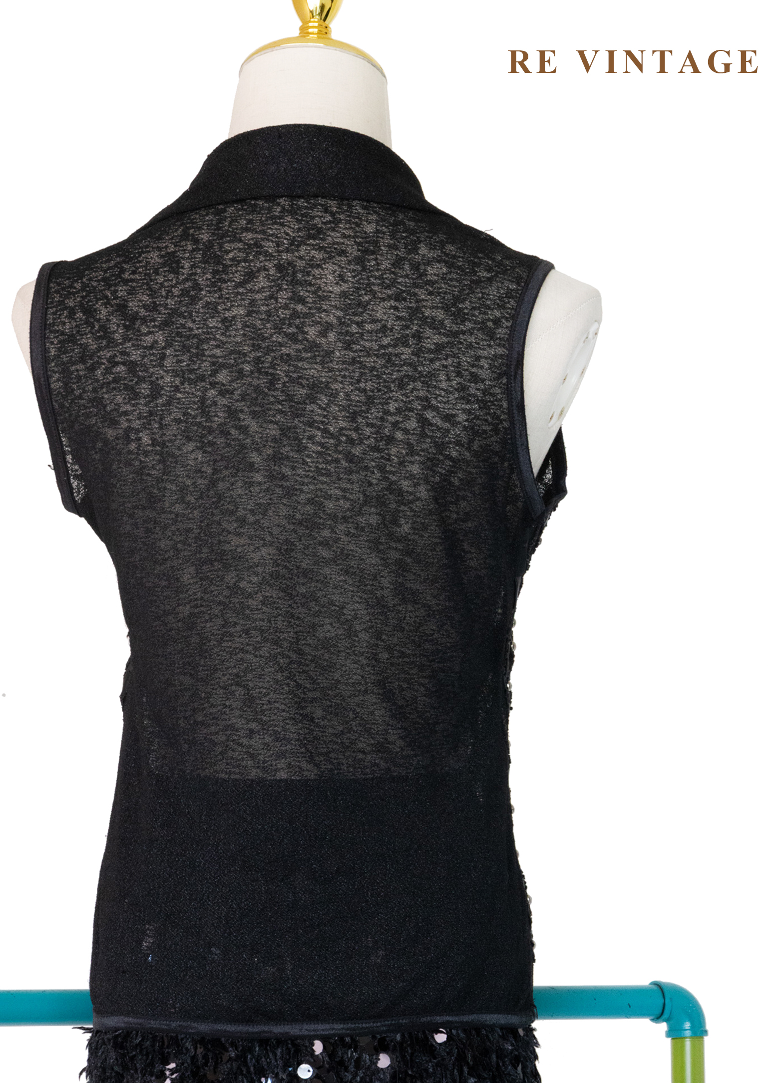 銀光微光脈絡黑系背心10