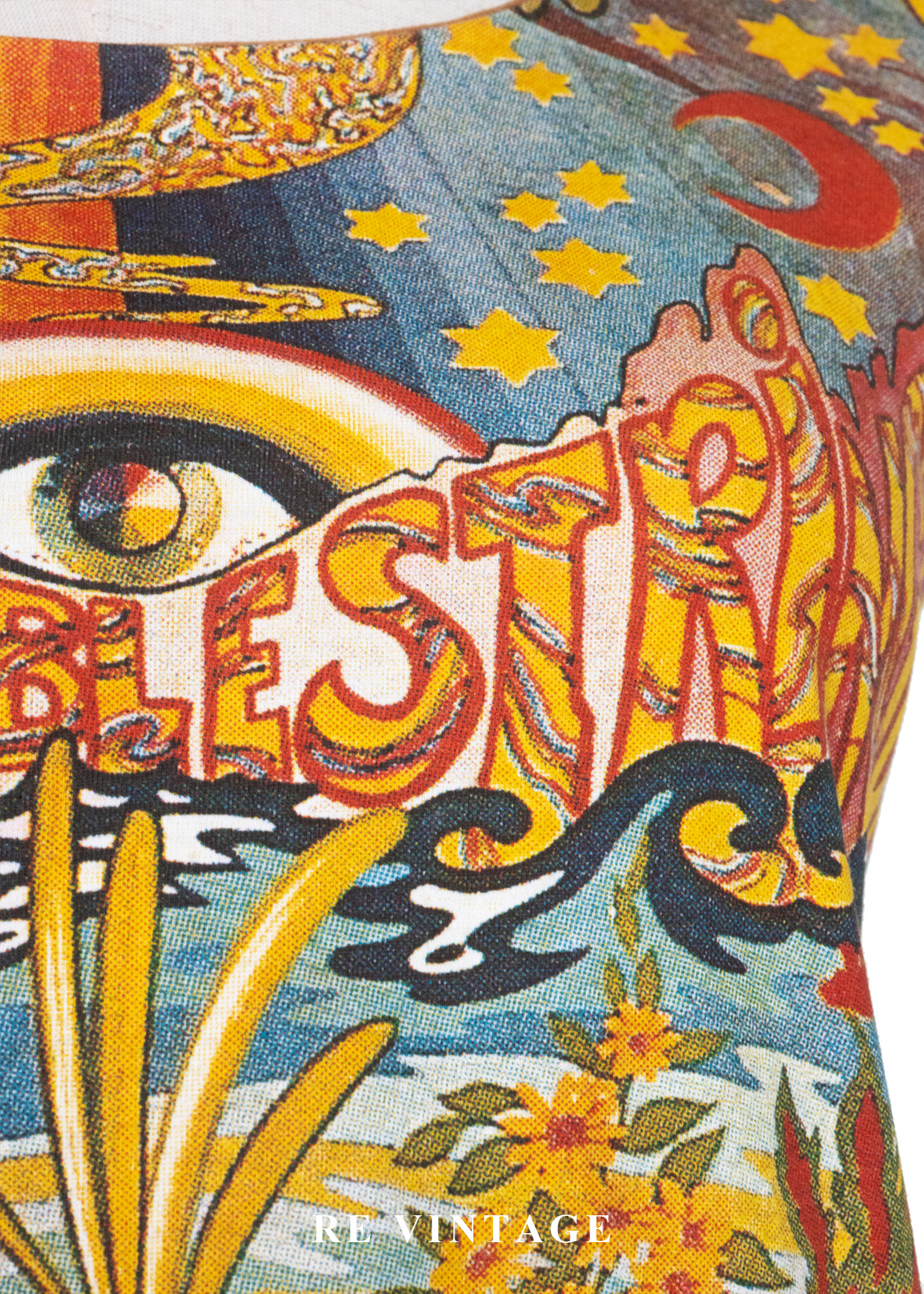 神秘凝視迷幻畫布短版背心6