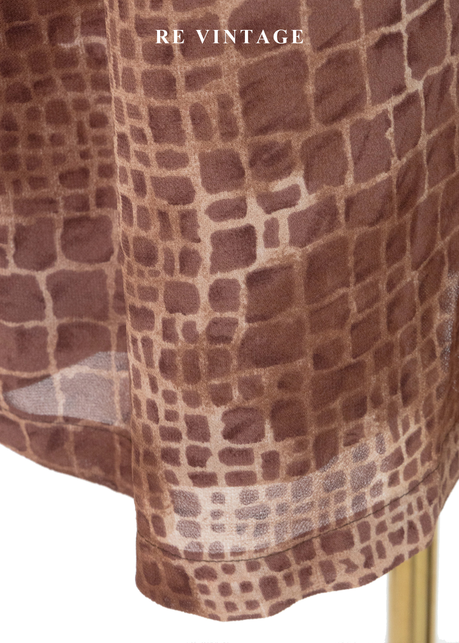 荒野豆沙棕色石牆紋理長洋裝9