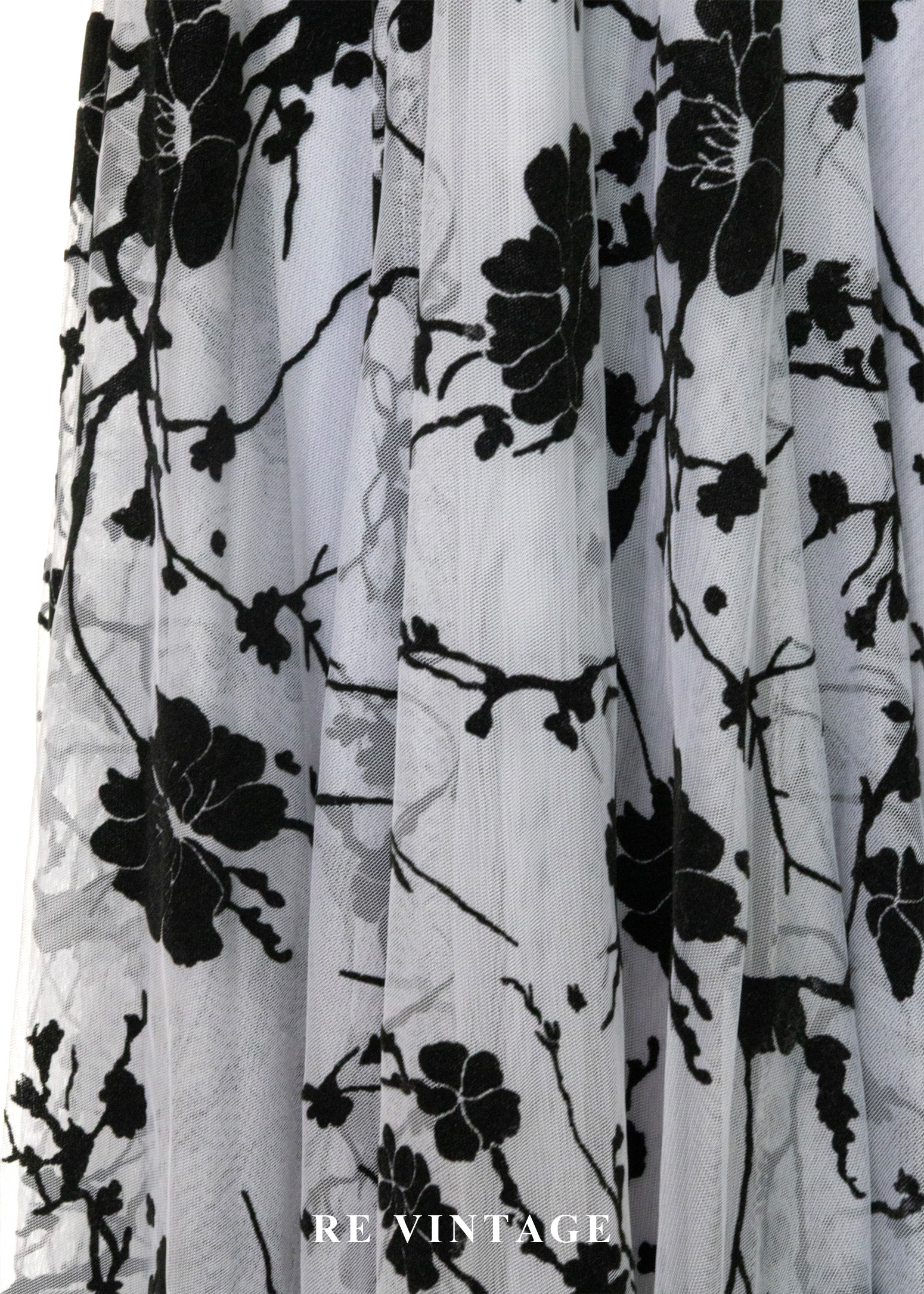 黑灰枝葉紋理紗質蓬裙(25-35")9