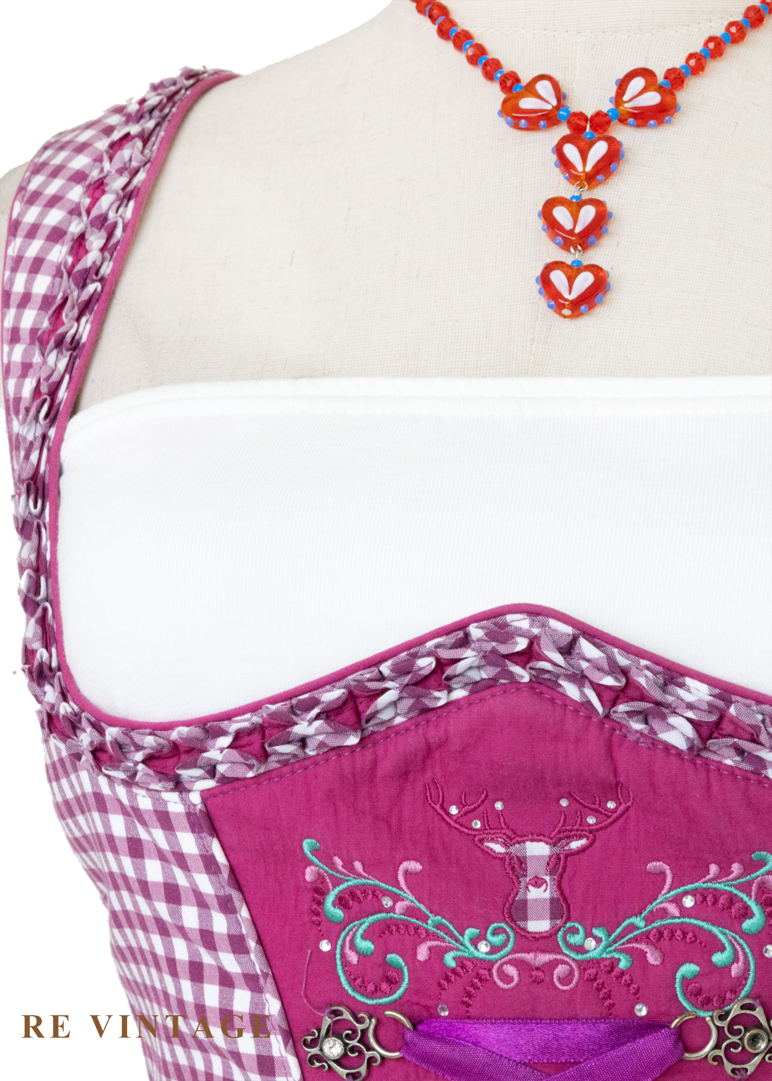 『歐洲寶物』阿爾卑斯山的少女 - 紫紅格紋德式巴伐利亞古典洋裝5