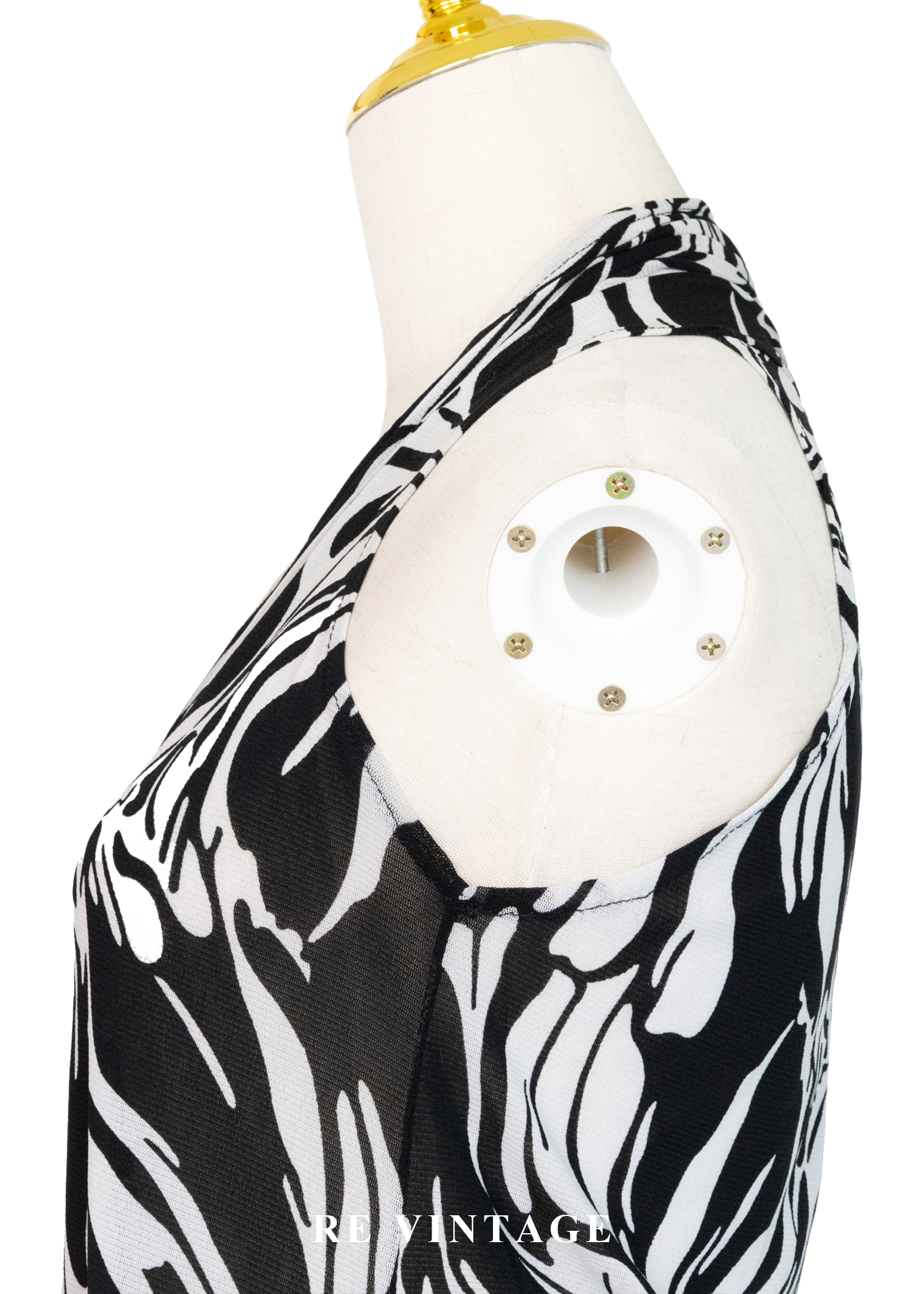 黑白流動藝術繞頸背心8