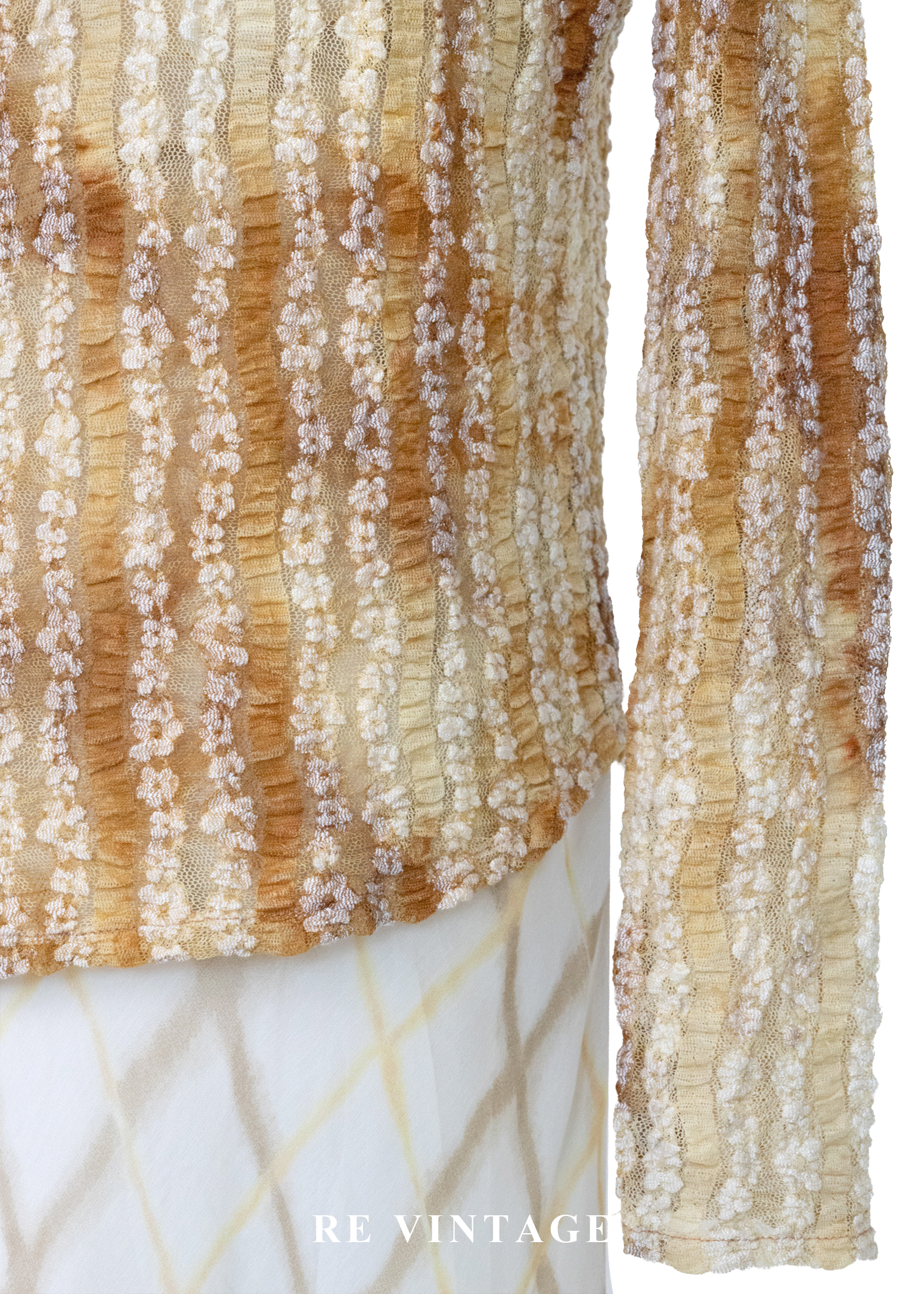 蜂蜜褶光小花上衣10