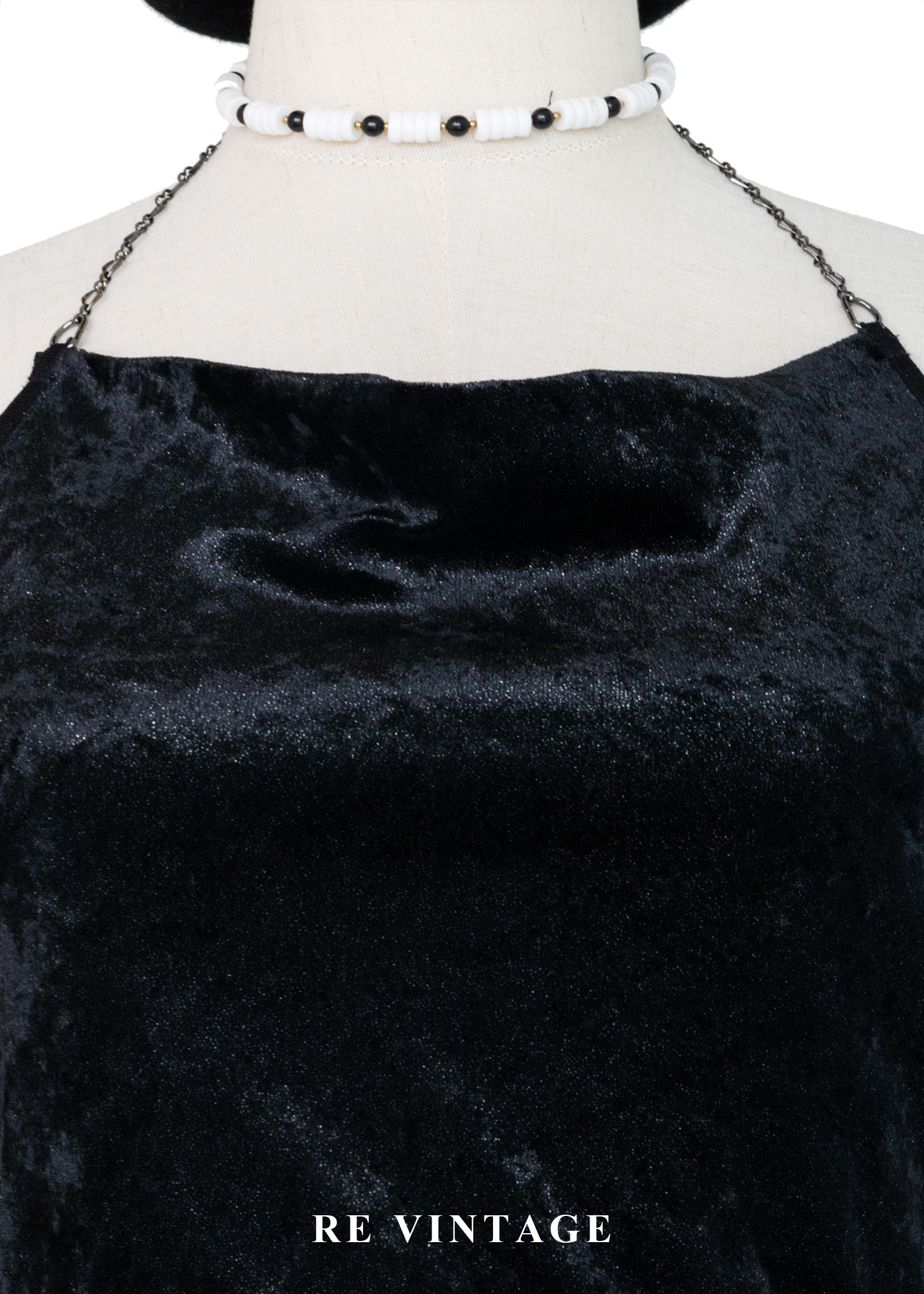 質感單品 - 繞頸絨布露背背心3