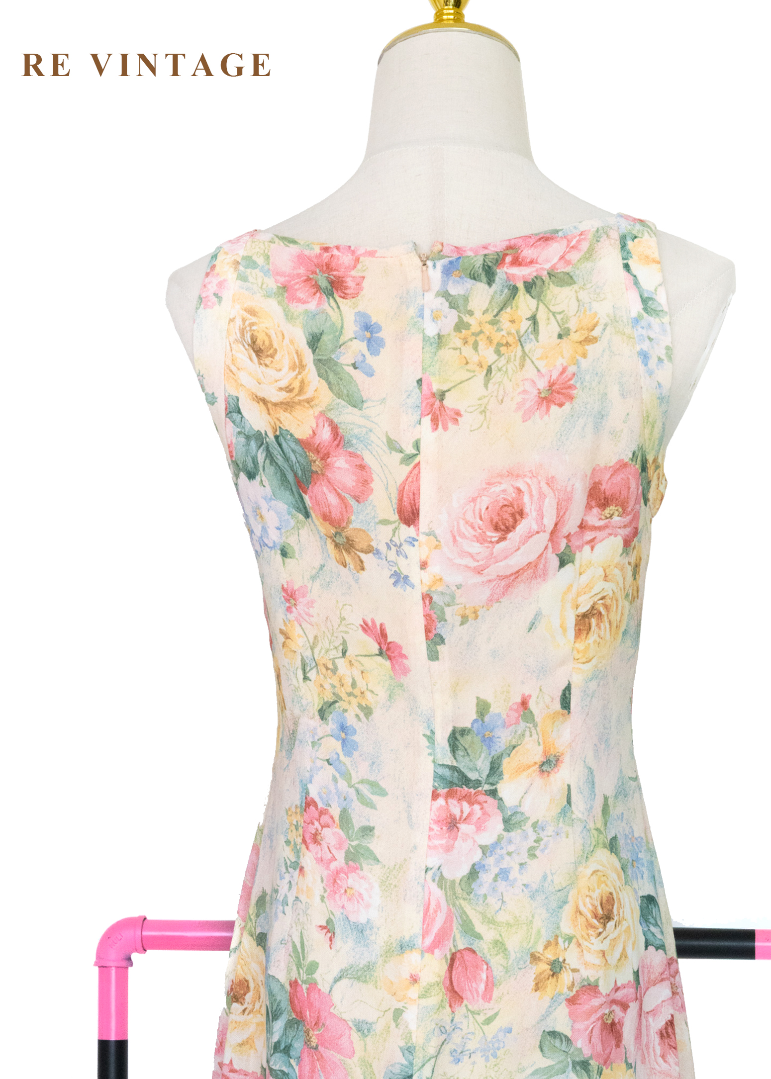 淡彩油畫大花卉洋裝14