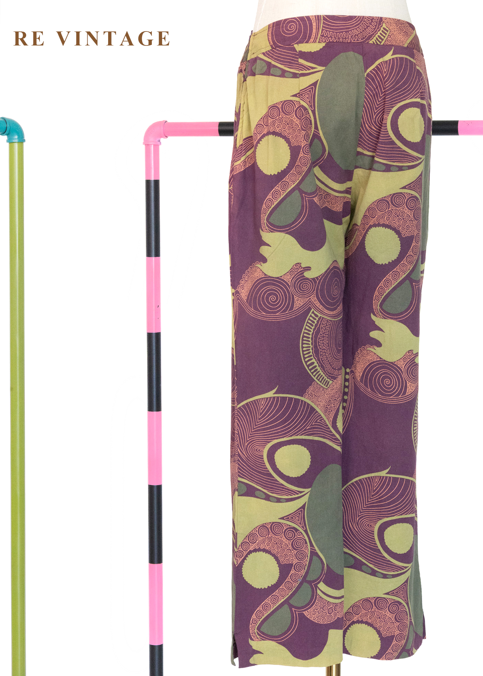 迷幻綠洲花紋流動美褲(26")7