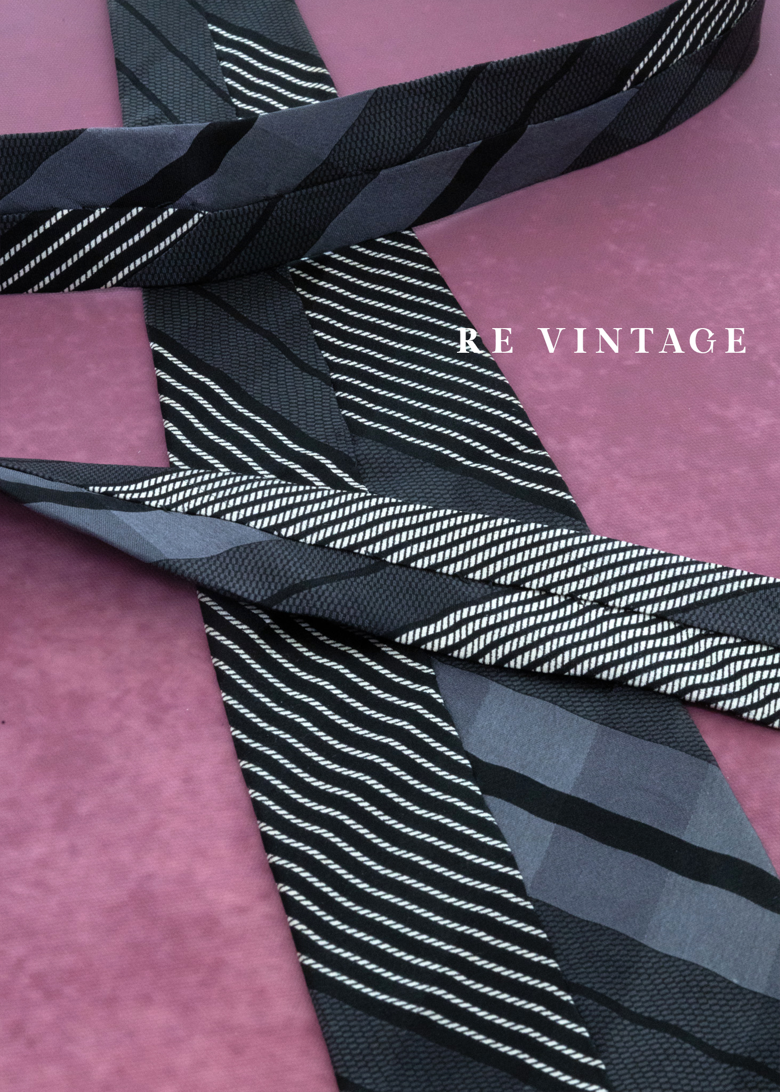 夜色分割灰黑色領帶6