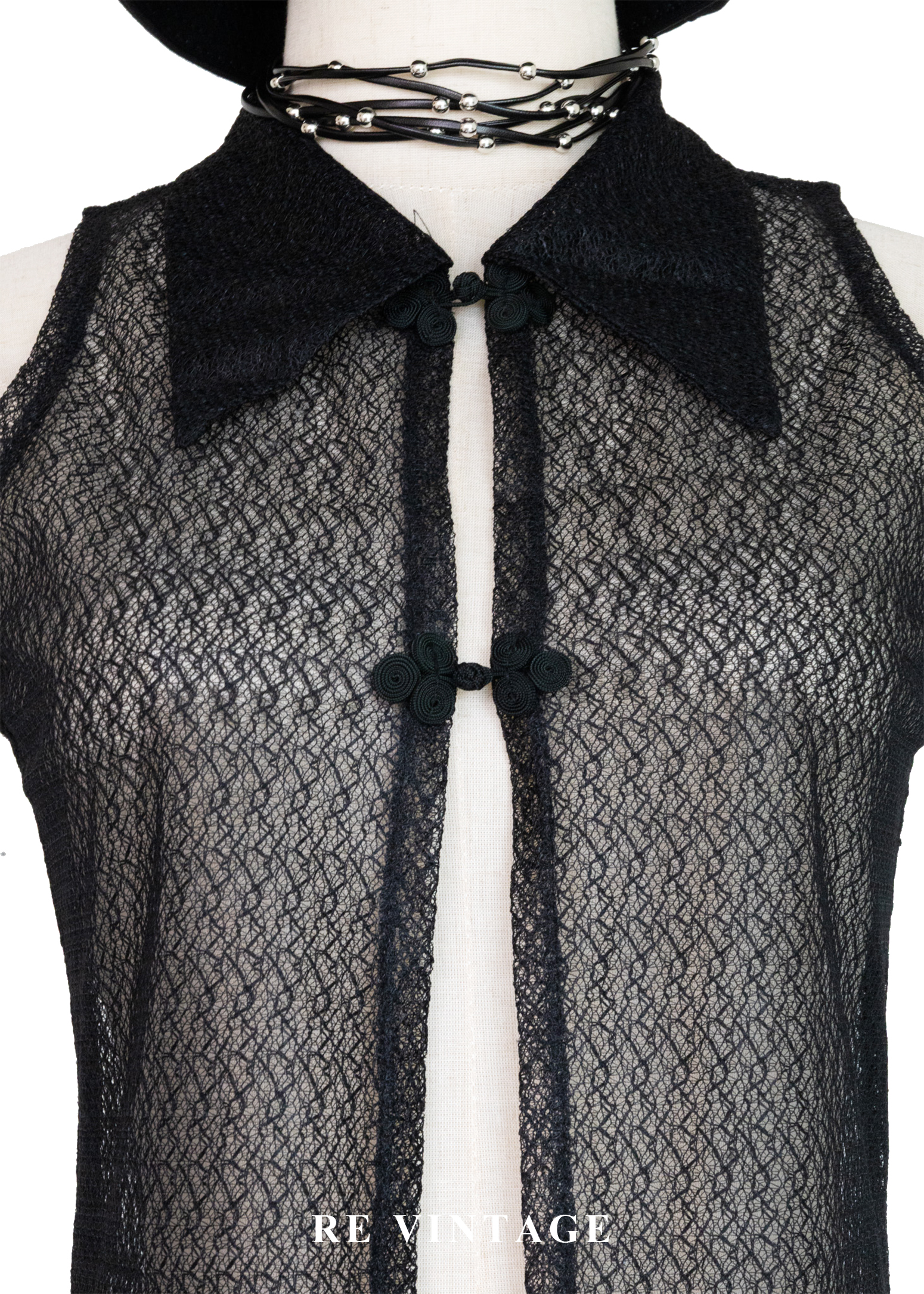 半透夢境中國釦蕾絲洋裝/罩衫3