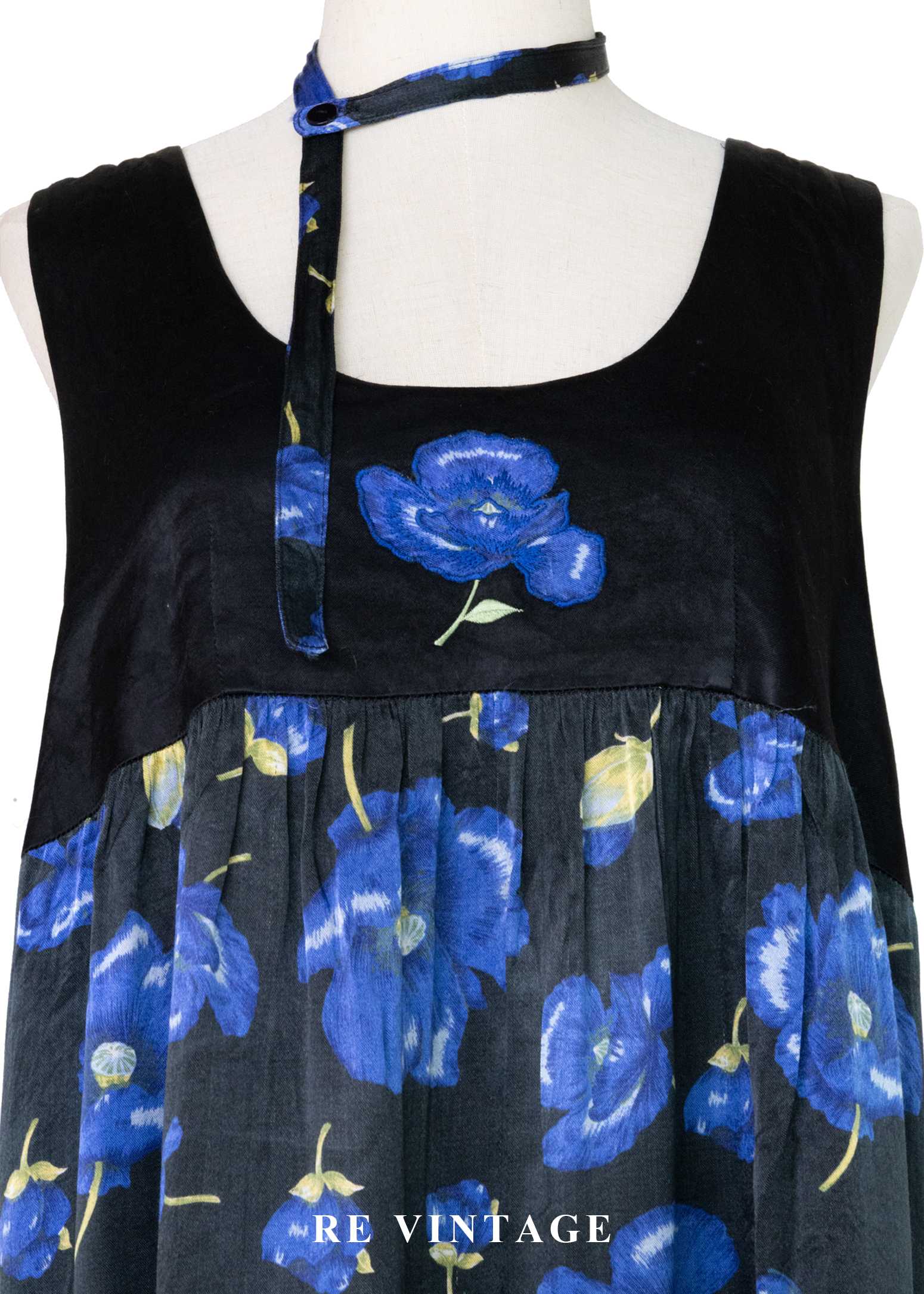 夜花藍調寬版洋裝5