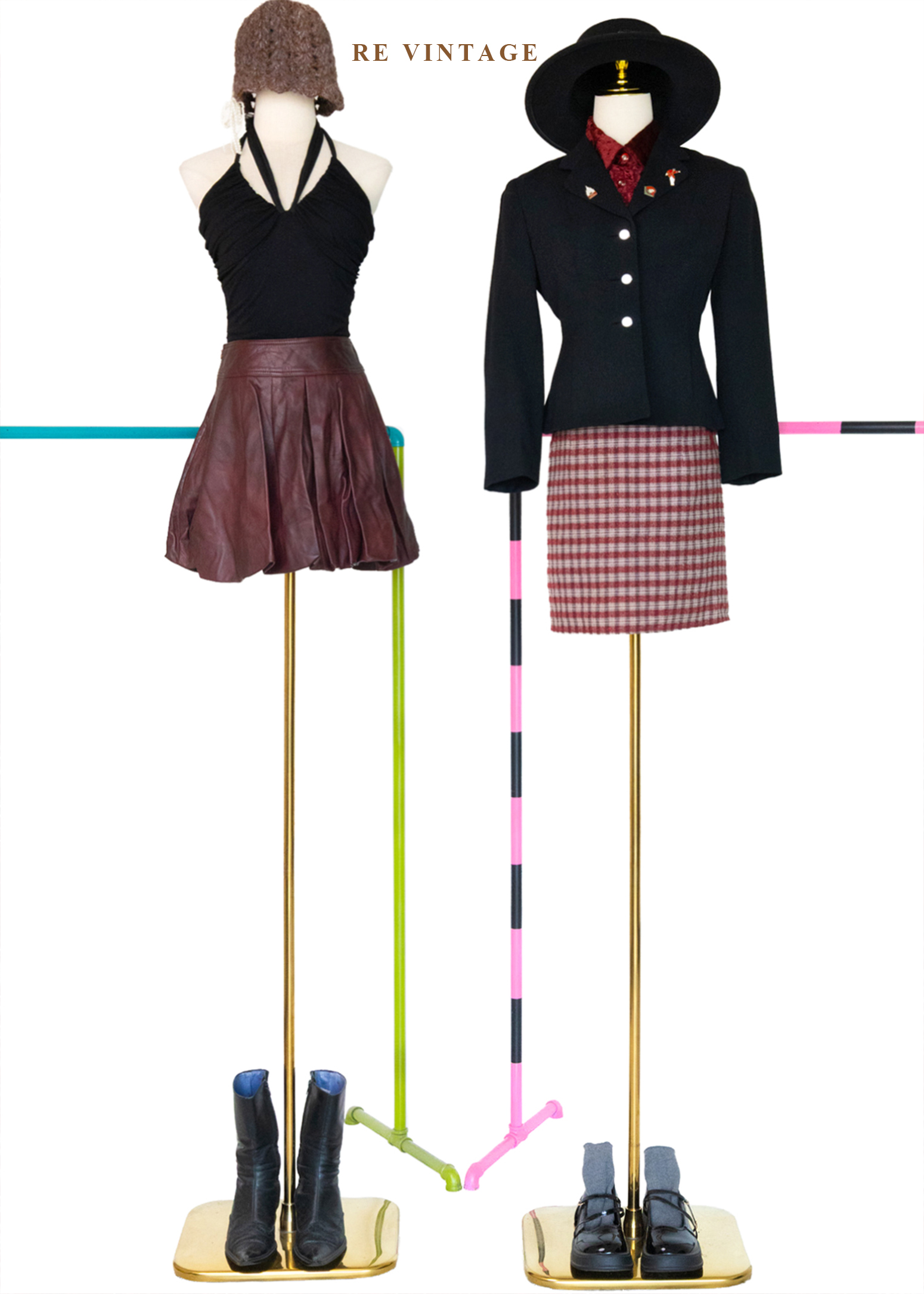 質感單品 - 精緻酒紅格紋短裙(27")2