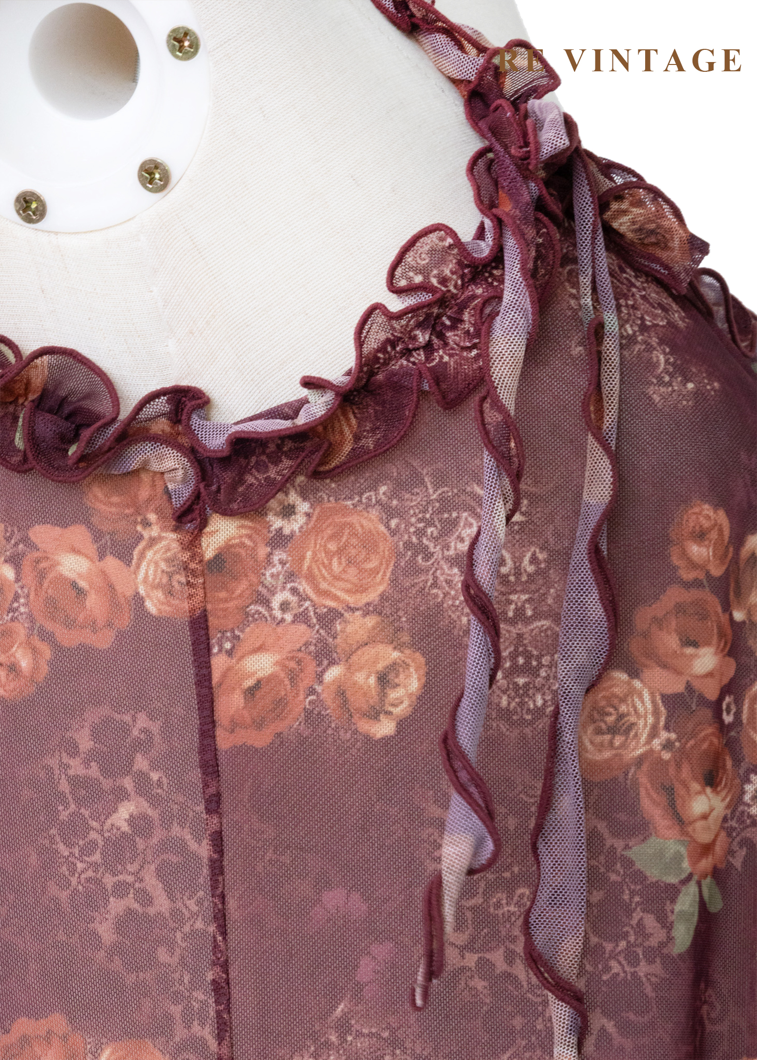 Rose Dust 茶玫瑰浪漫透膚洋裝8