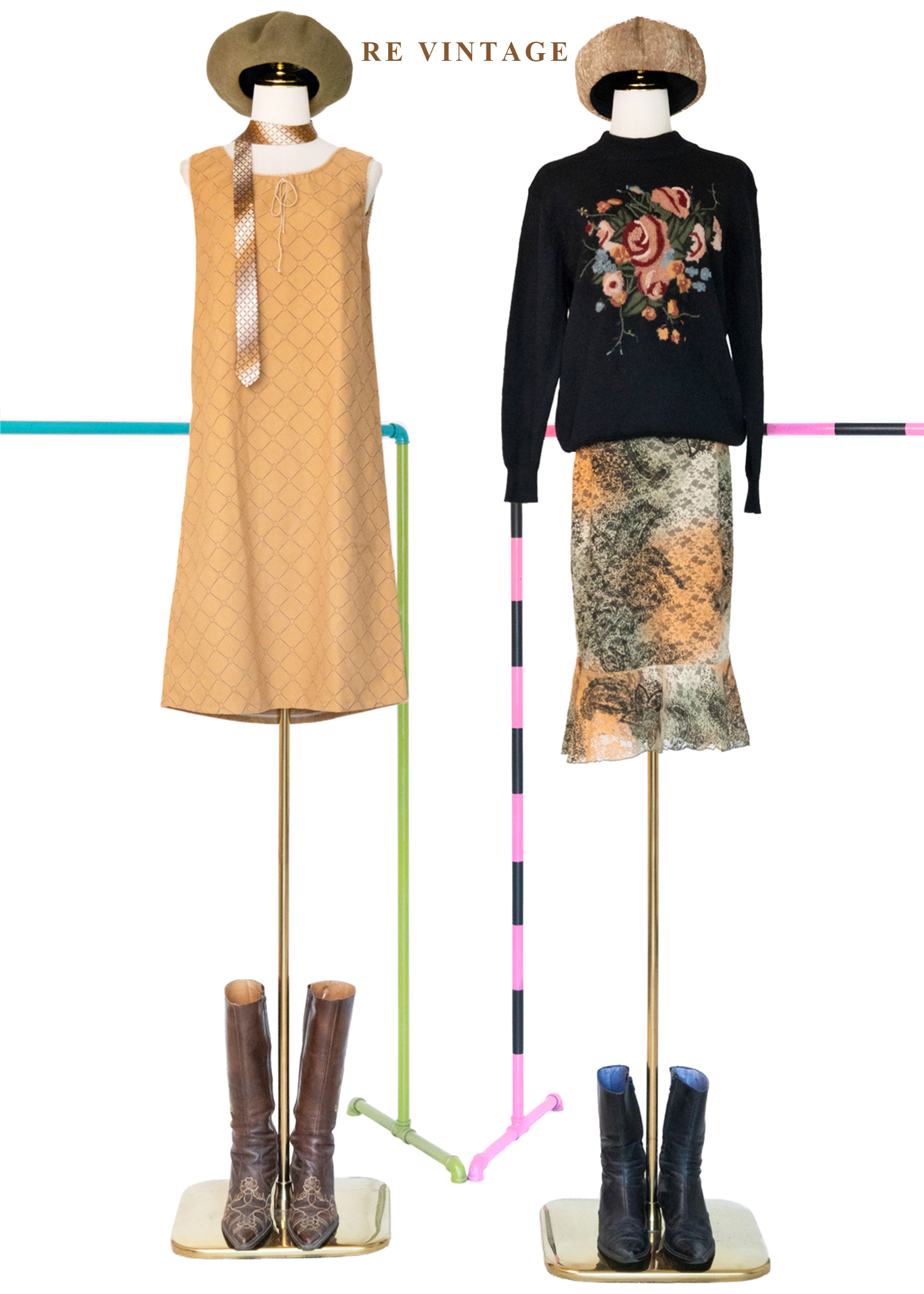 Moss 橘光蕾絲中長裙(28-31")2