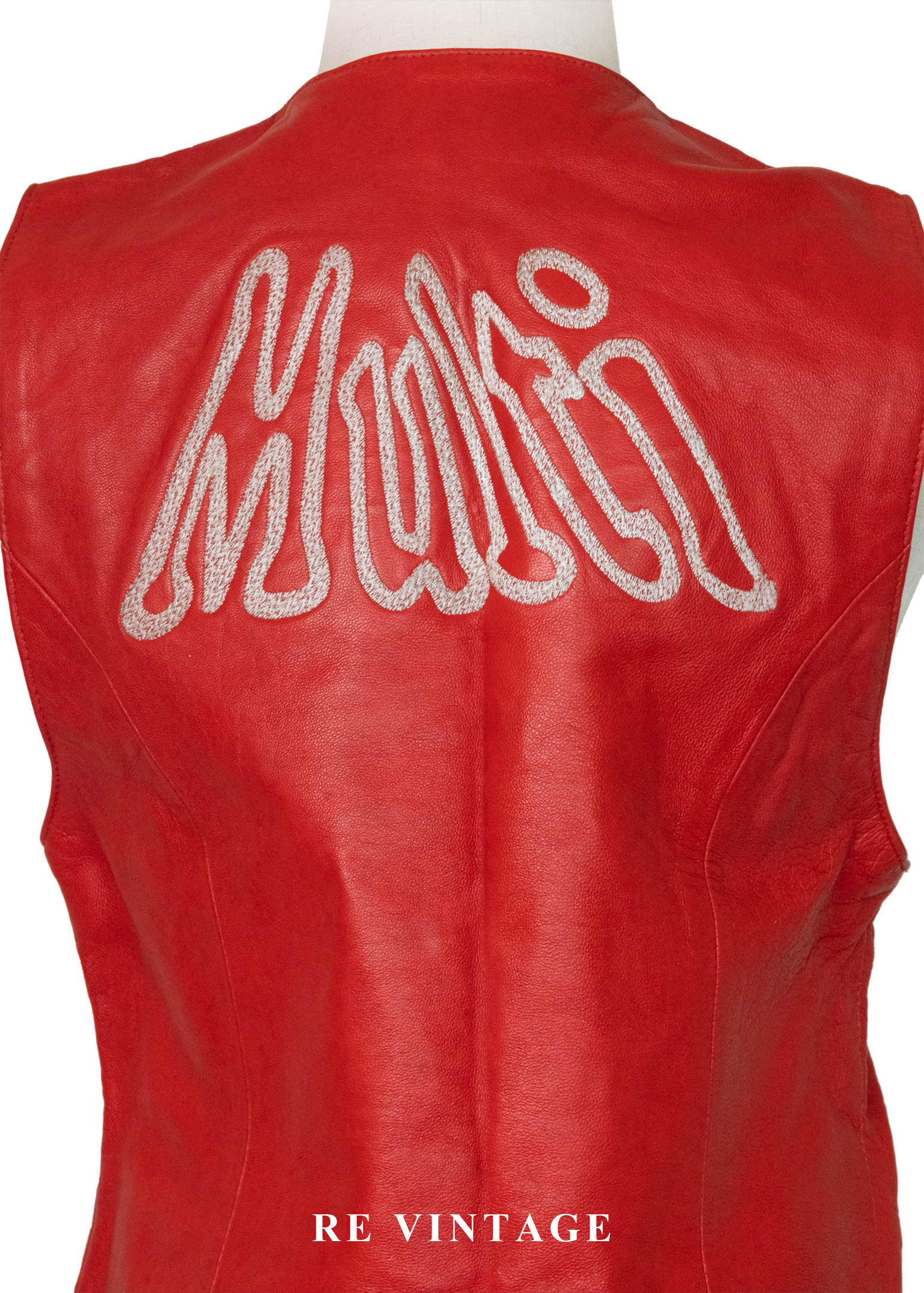 Multi Flame 火焰紅皮革背心9