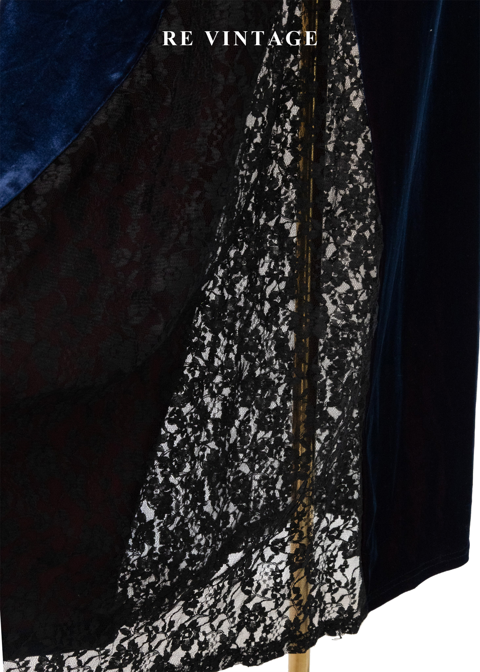 微光紅深藍蕾絲魔女長裙(28-30")12