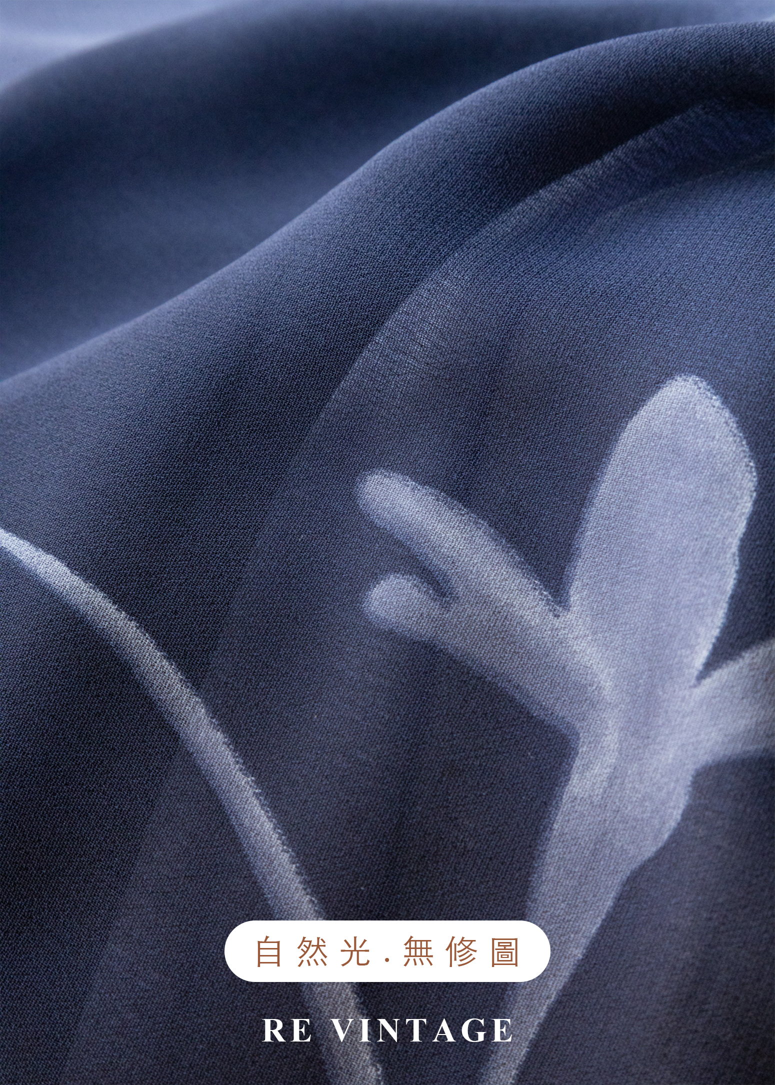 霧中灰藍湖面的花朵們長洋裝16