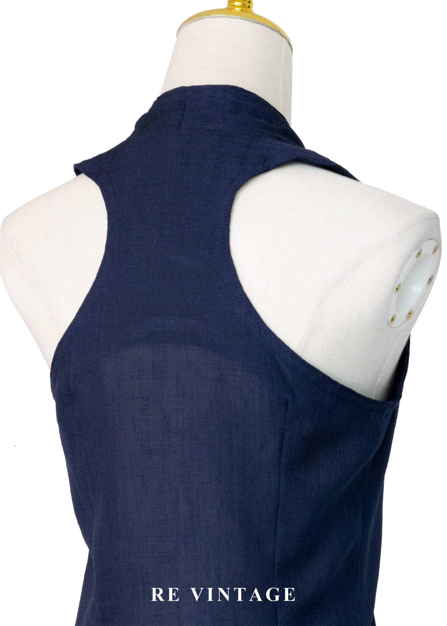 質感單品 - Navy Tailored Vest 金光雙排釦挖背背心12
