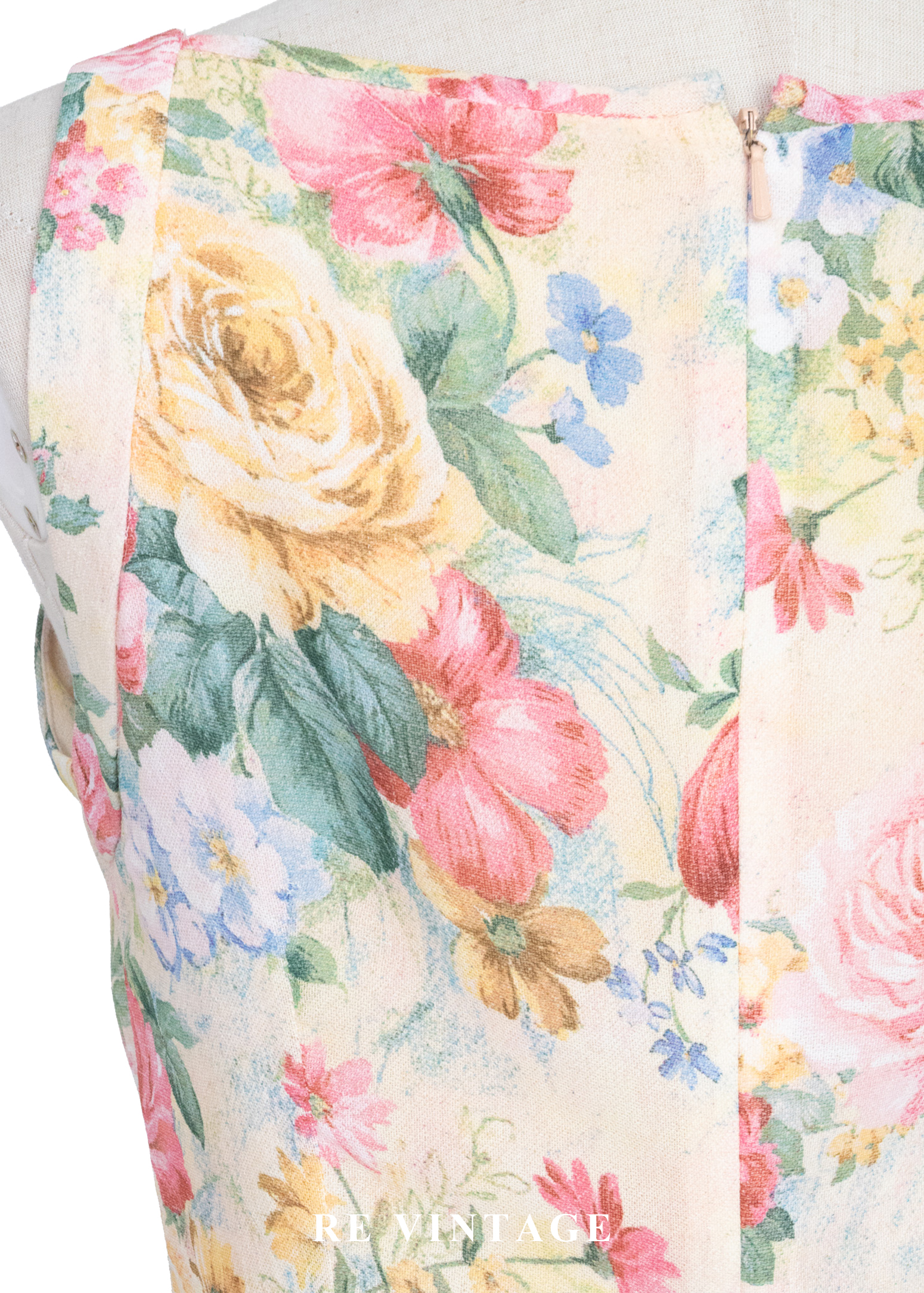 淡彩油畫大花卉洋裝13