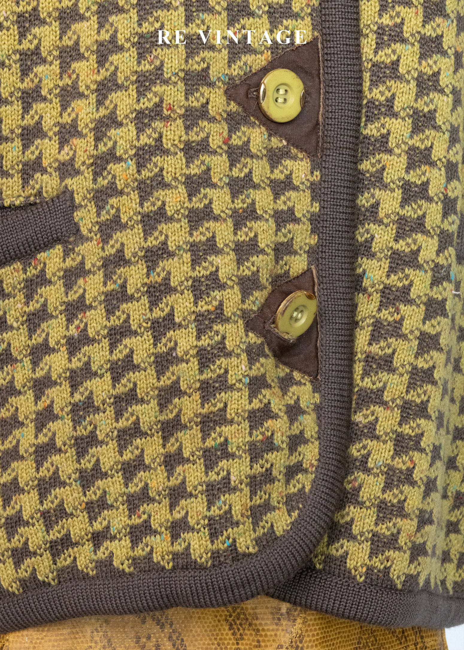 質感單品 - Lemon Yellow 千鳥格針織外套6