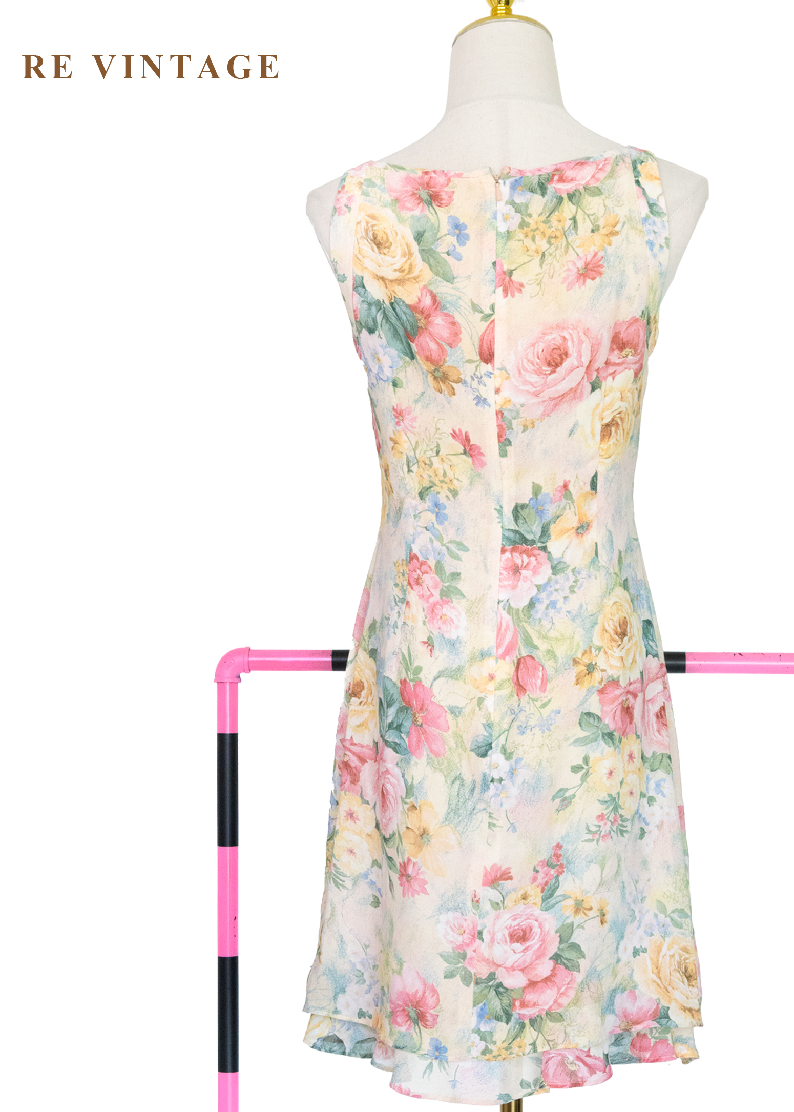 淡彩油畫大花卉洋裝11