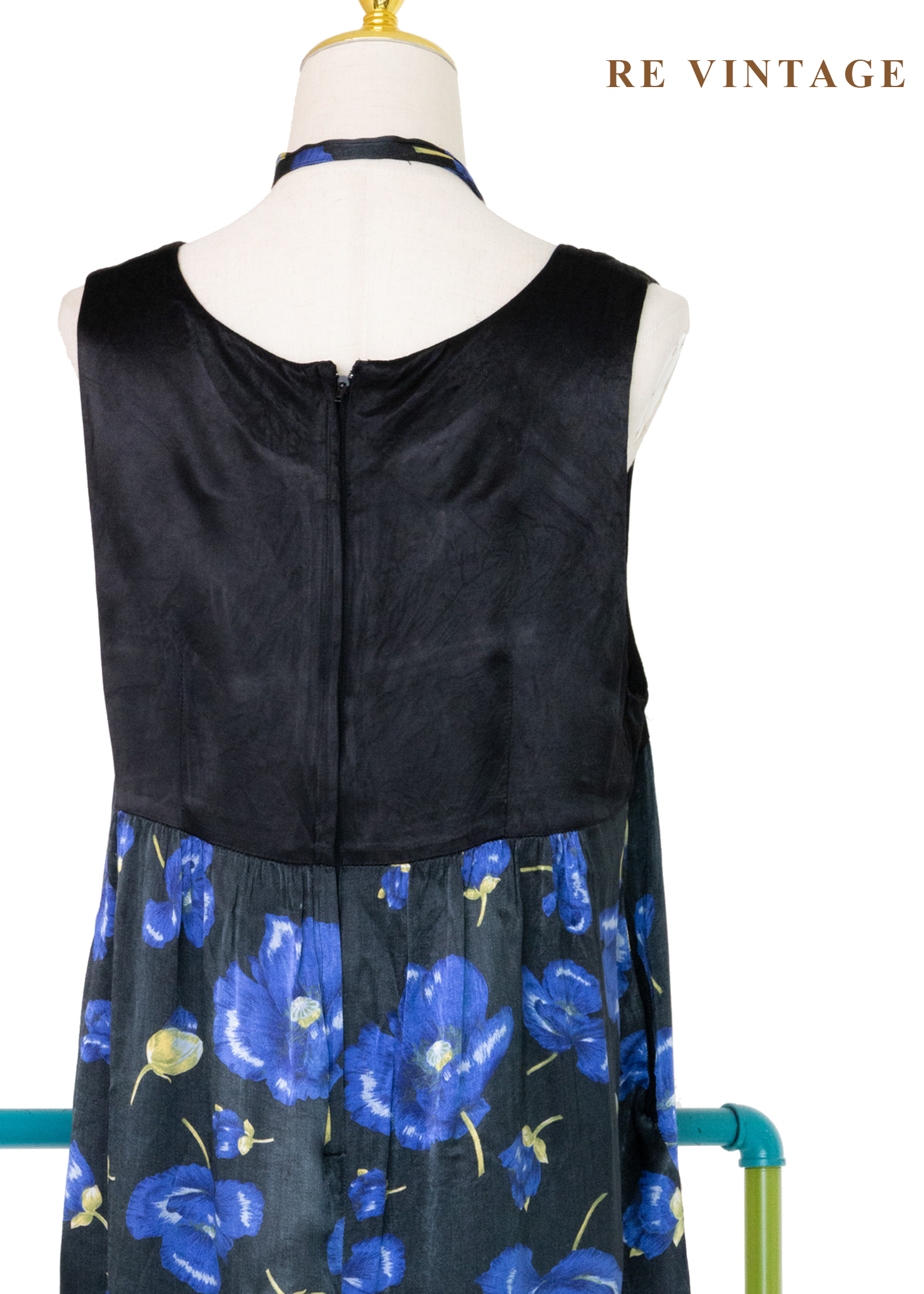 夜花藍調寬版洋裝15