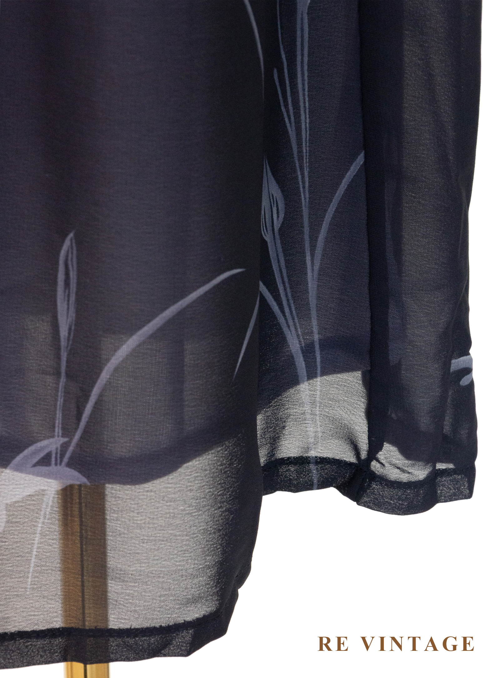 霧中灰藍湖面的花朵們長洋裝15